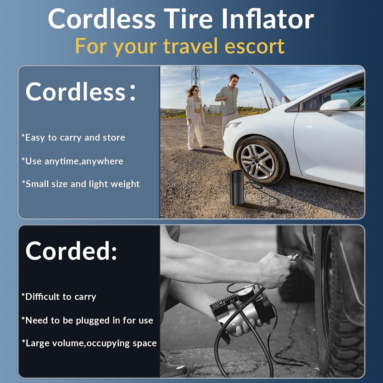 Inflador de Neumáticos Portátil BROKELIT 150 PSI Batería 10000 mAh