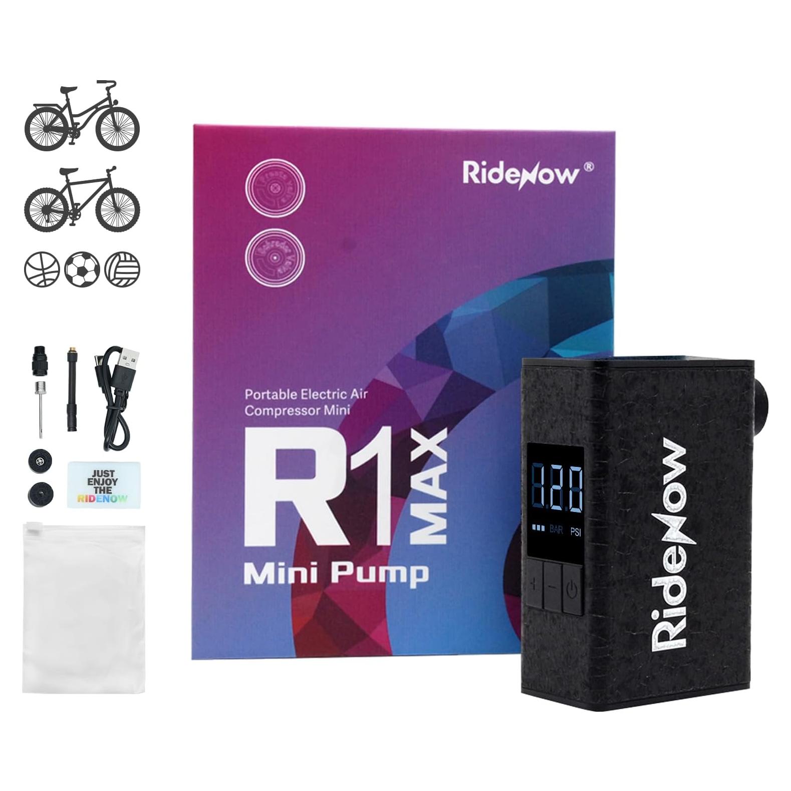Bomba de Bicicleta Eléctrica PERTUAL Mini RideNow R1MAX 150 PSI