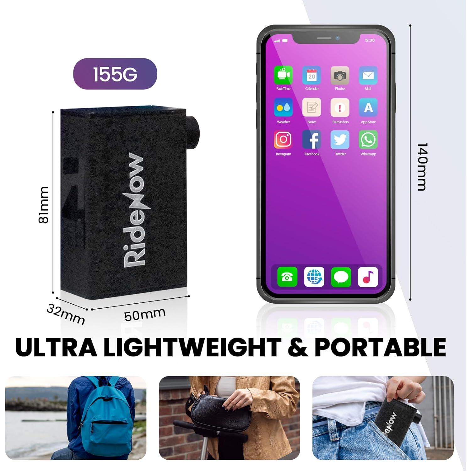 Bomba de Bicicleta Eléctrica PERTUAL Mini RideNow R1MAX 150 PSI