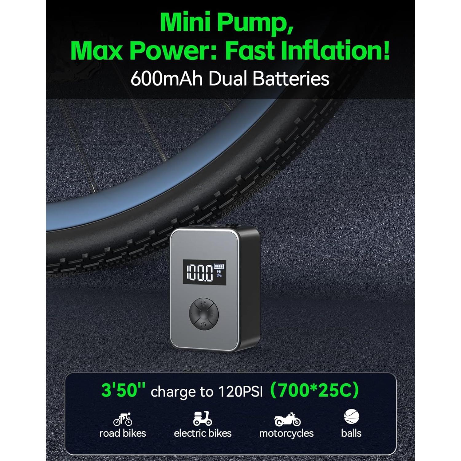 Mini Bomba Eléctrica Yearntour K2 para Bicicletas y Motos