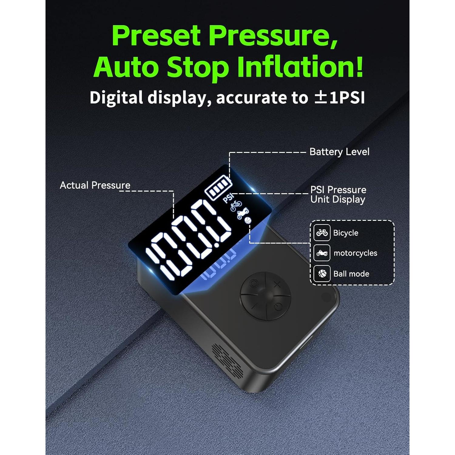 Mini Bomba Eléctrica Yearntour K2 para Bicicletas y Motos