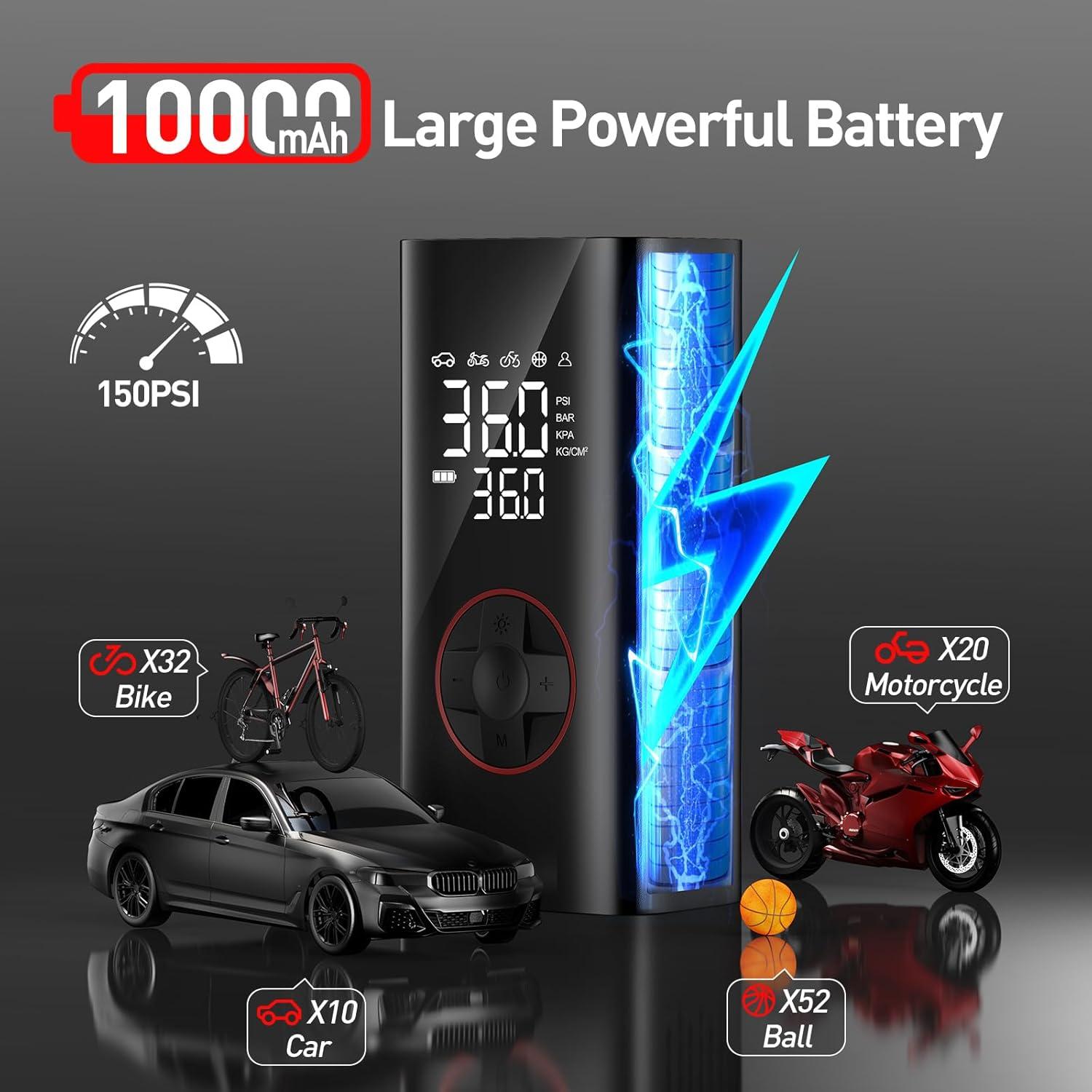 Compresor de Aire Portátil Teffim ATJ-008 150 PSI Batería 10000 mAh