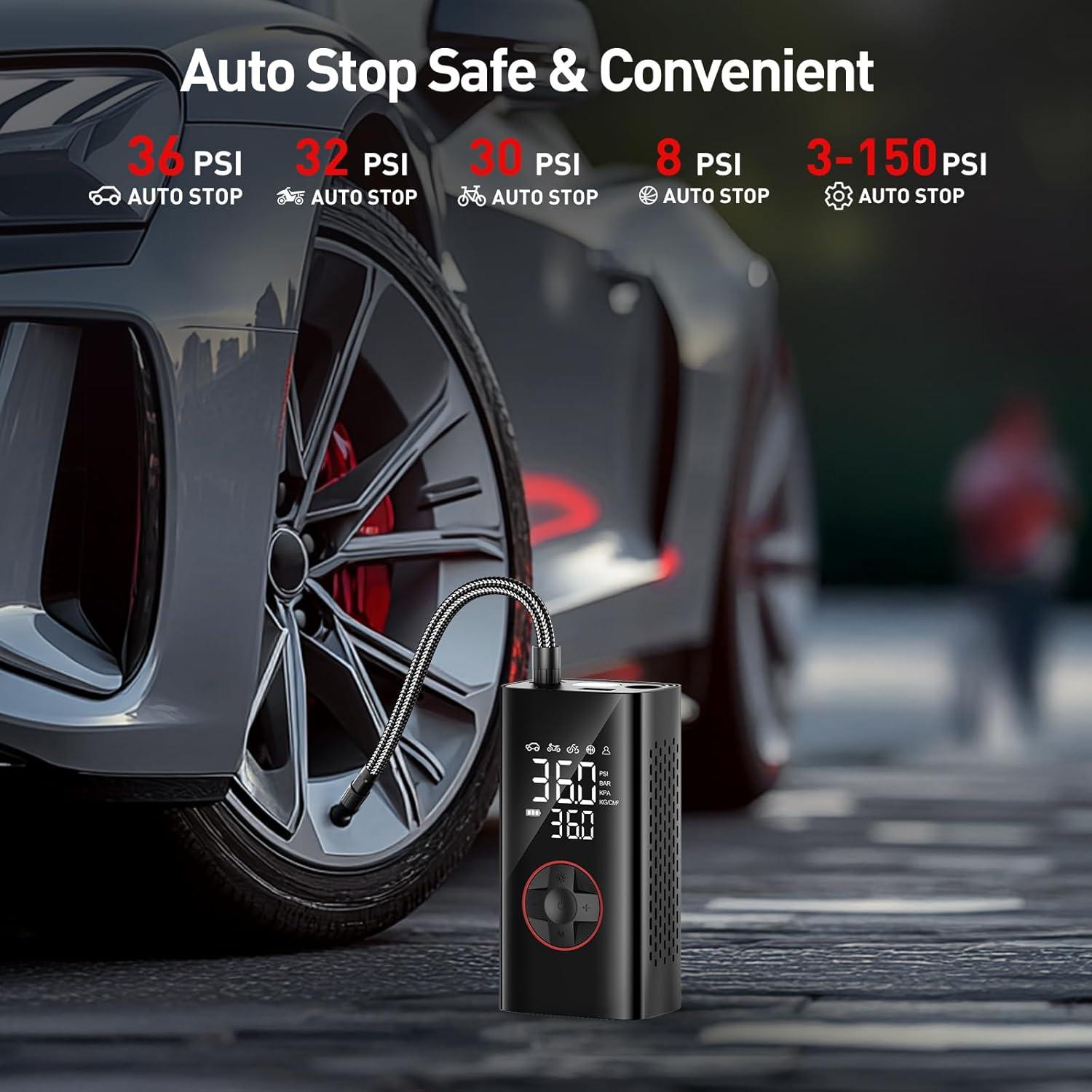 Compresor de Aire Portátil Teffim ATJ-008 150 PSI Batería 10000 mAh