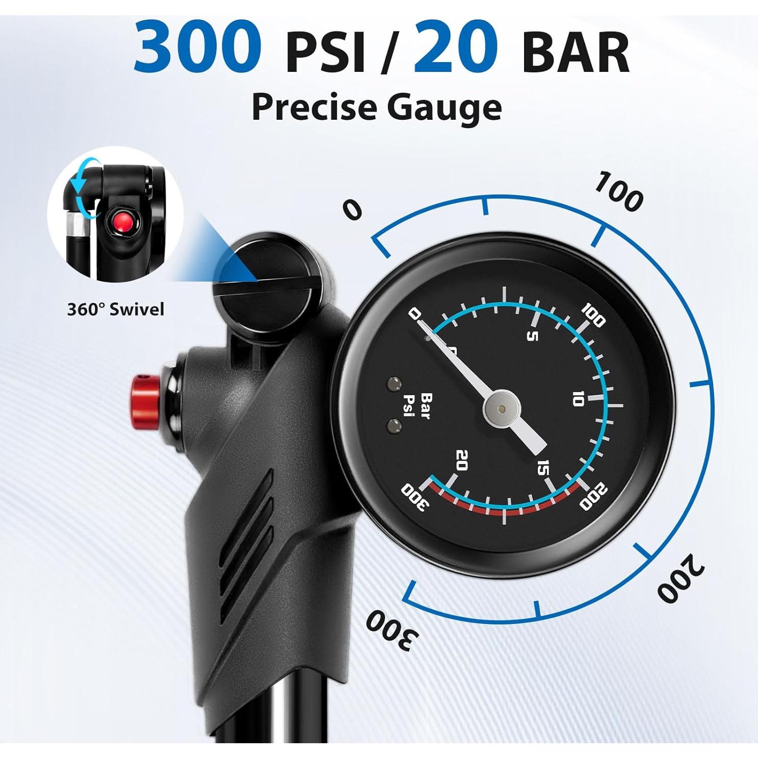 Bomba de Choque Hycline 300 PSI para Bicicleta de Montaña