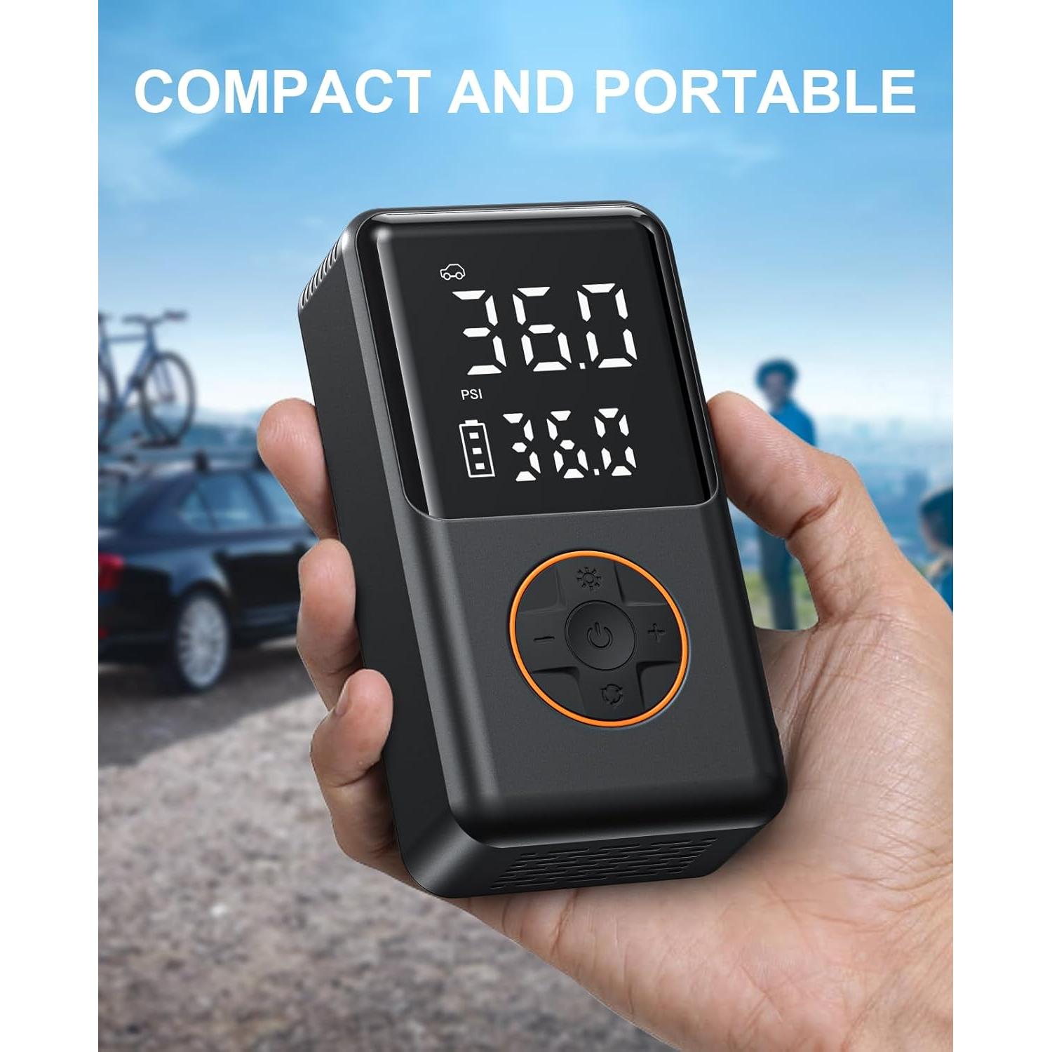 Compresor de Aire Portátil NUSTE 150 PSI con Pantalla Doble