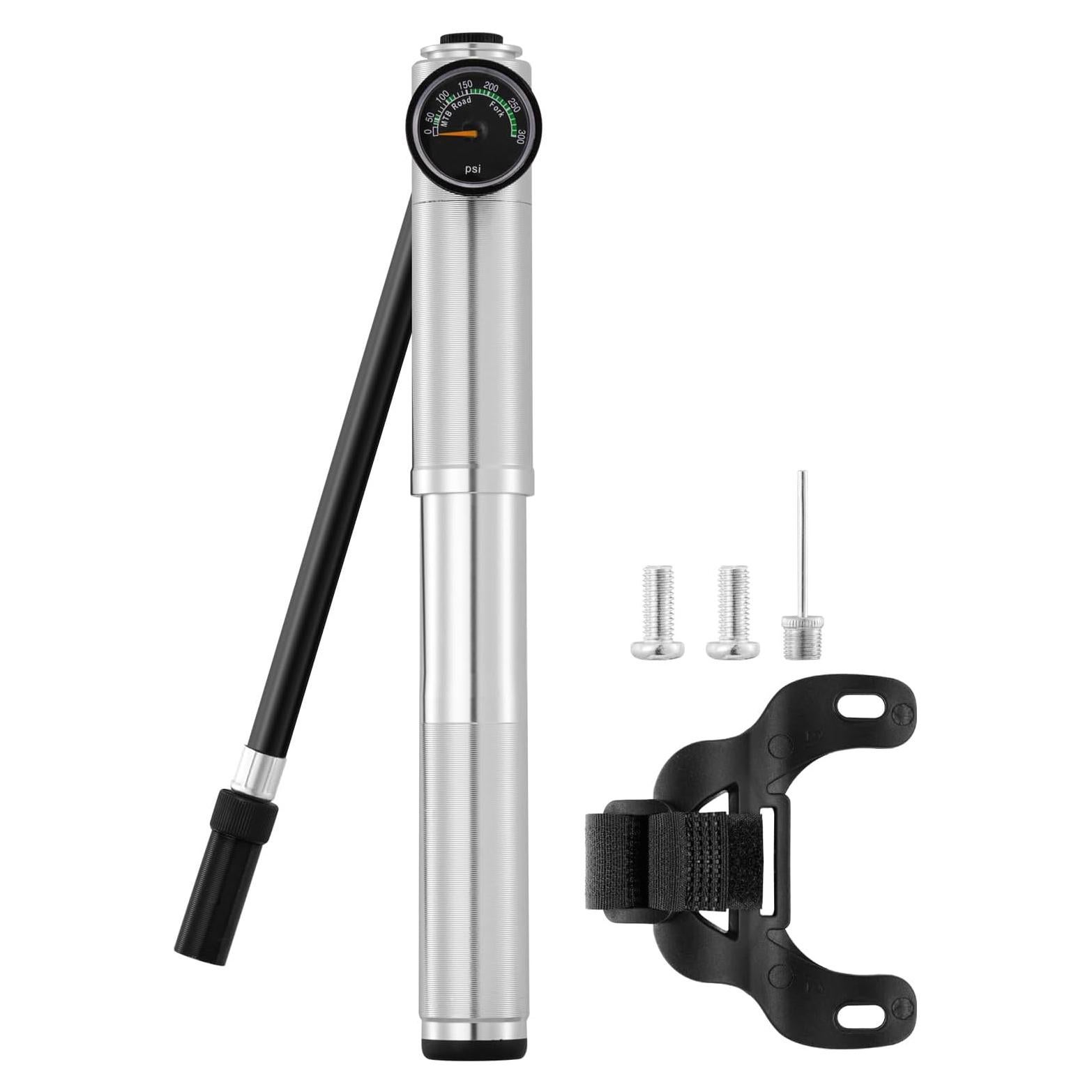 Bomba de Bicicleta Mini JULAI HQ70 con Manómetro 300 PSI