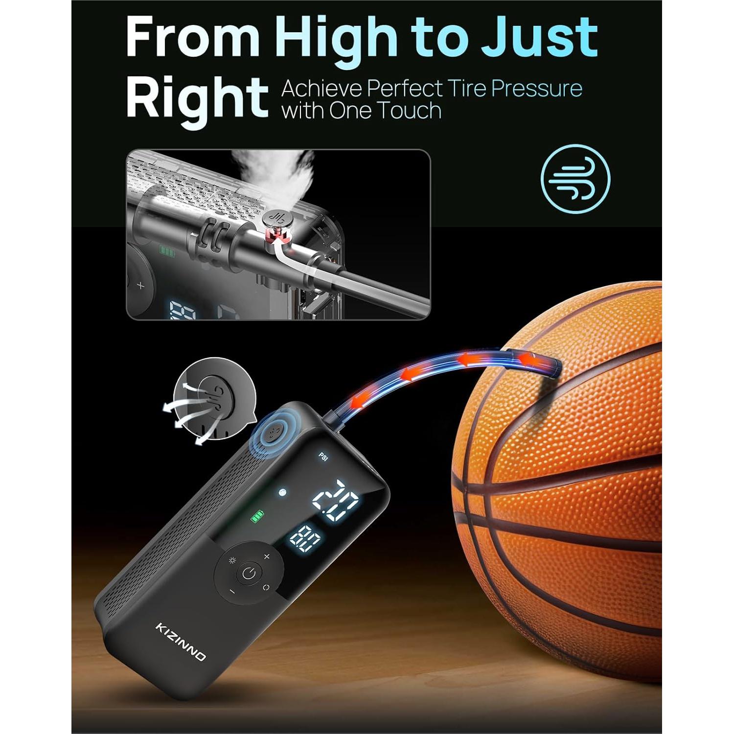 Bomba de Aire Eléctrica KIZINNO T3S 150 PSI Portátil