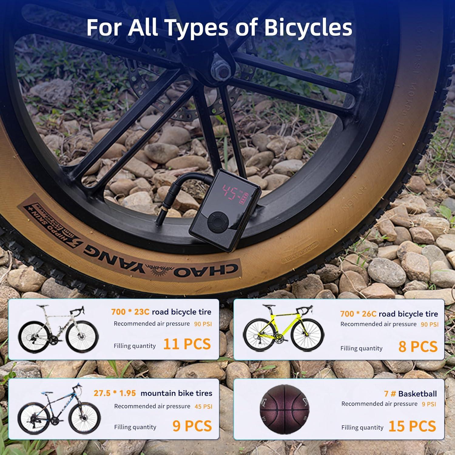 Mini bomba de aire eléctrica Semaho para bicicleta 130 PSI