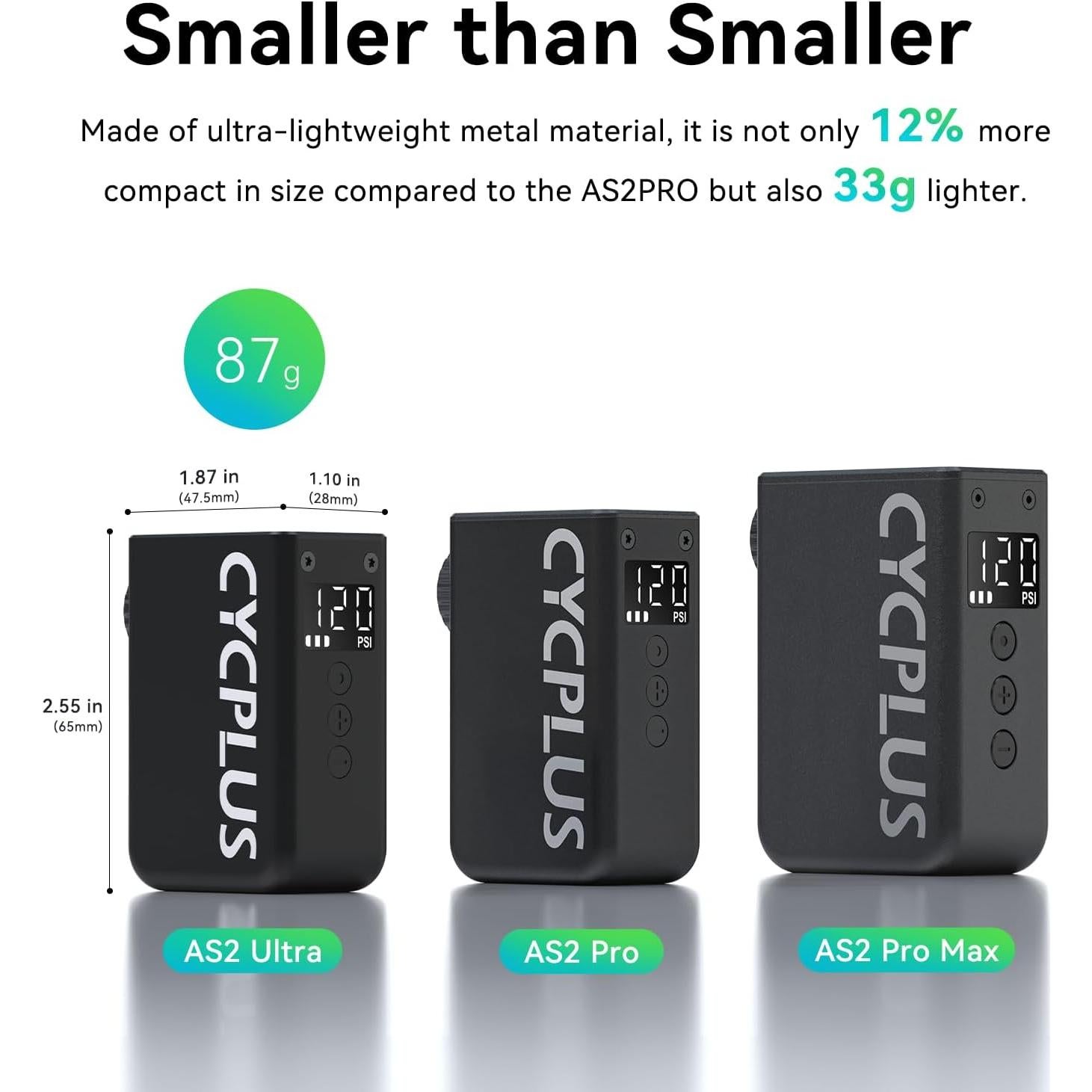 Bomba Eléctrica de Bicicleta CYCPLUS AS2 Ultra 120 PSI