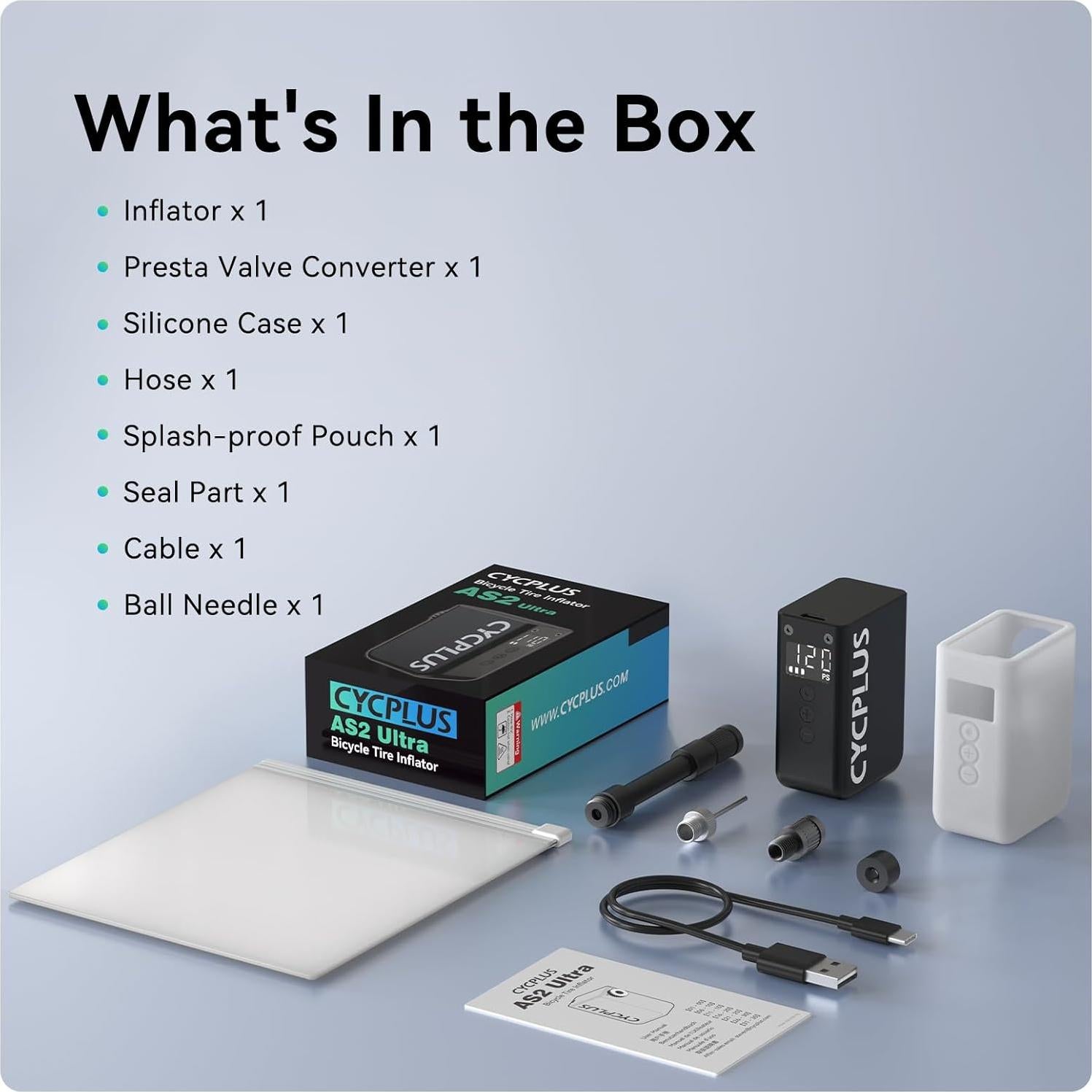Bomba Eléctrica de Bicicleta CYCPLUS AS2 Ultra 120 PSI