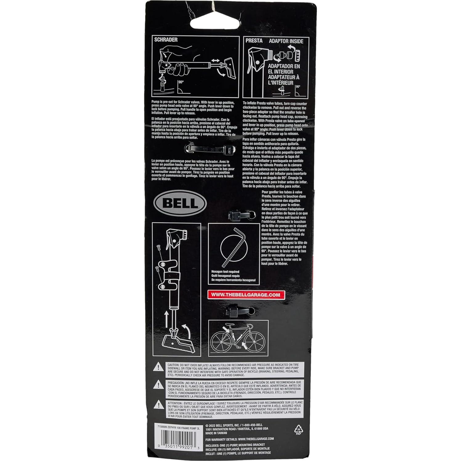 Bomba de Marco Bell Zephyr 100 - Inflador Manual 120 PSI