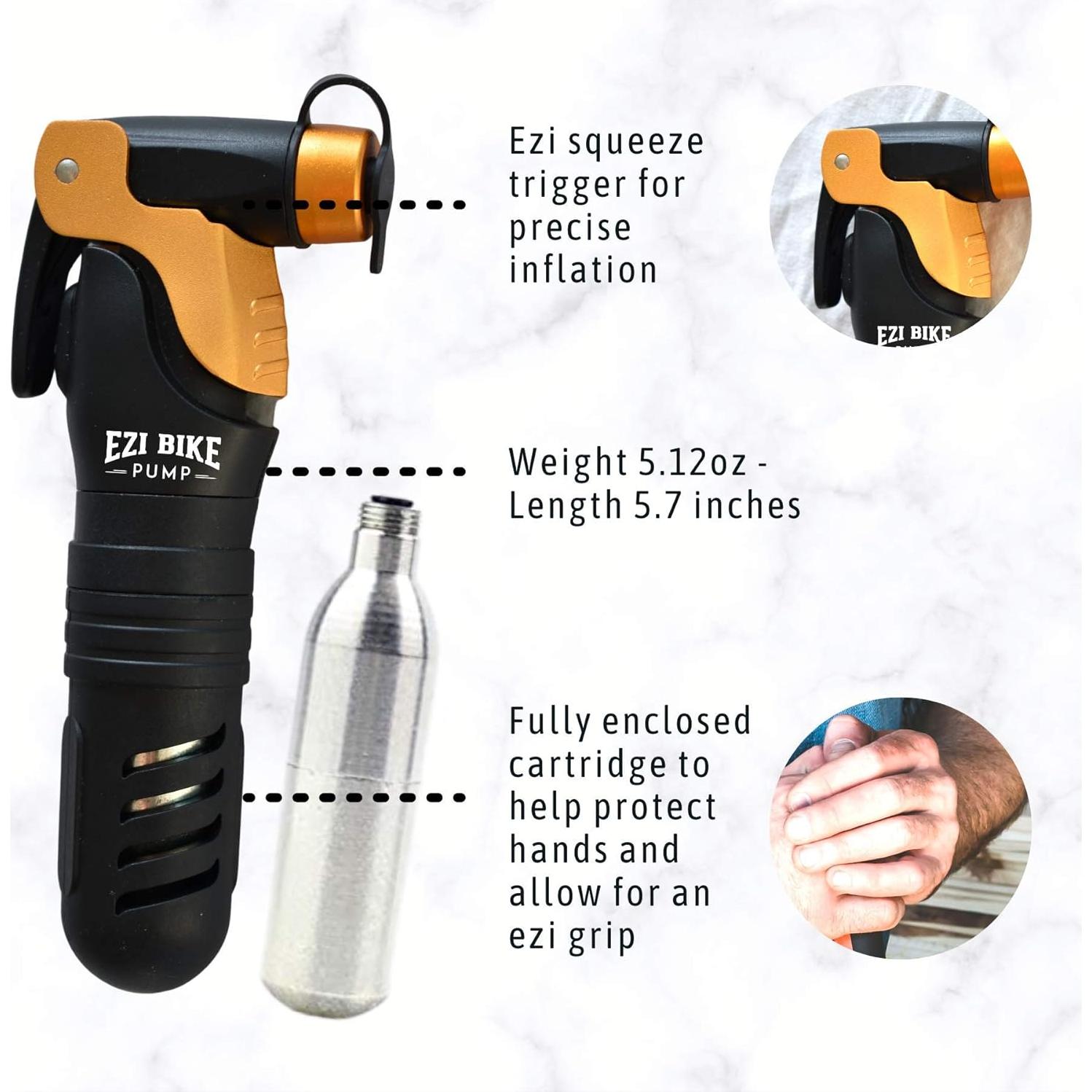 Bomba Inflador CO2 Ezi Bike 16g Mini Ligera para Bicicletas