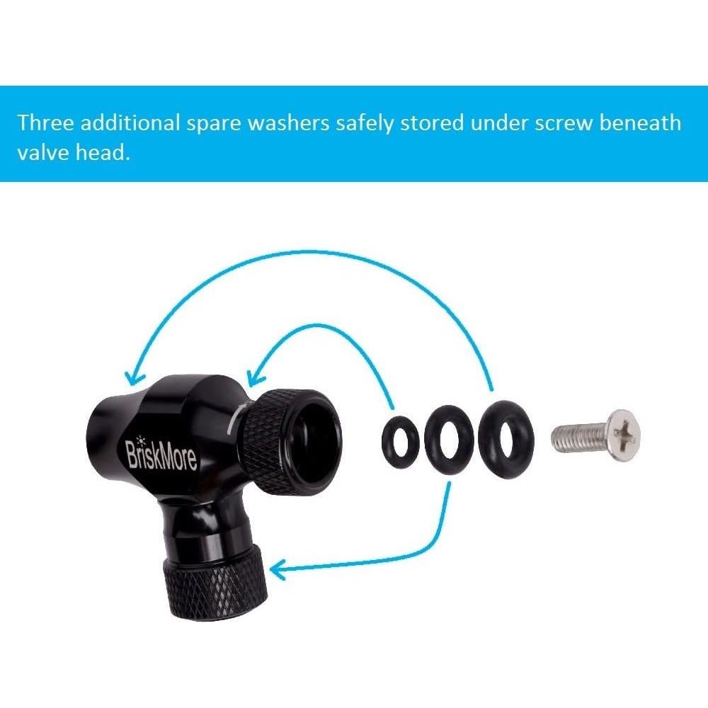 Inflador de CO2 BriskMore para Bicicletas - Válvulas Presta y Schrader