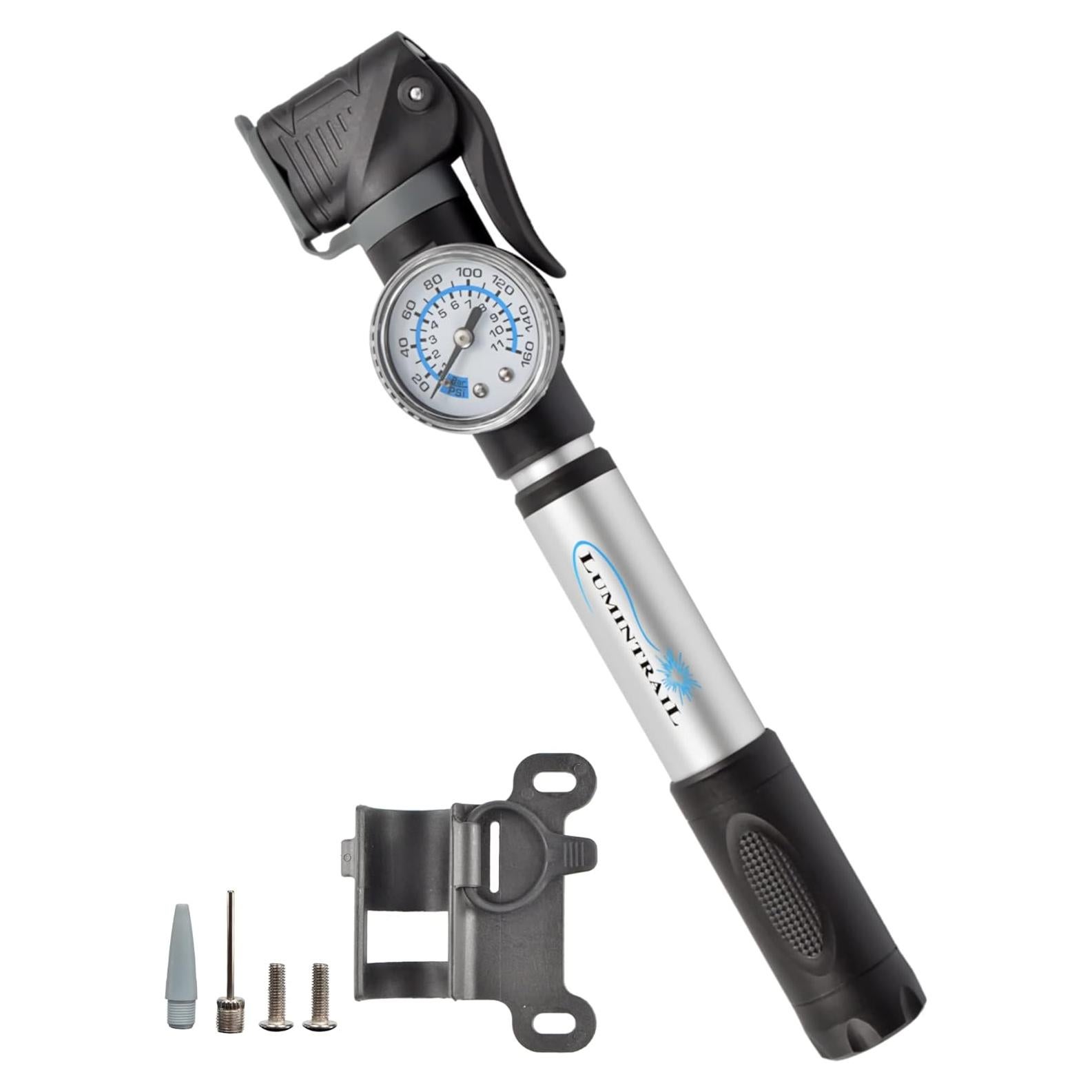 Bomba de Bicicleta Mini Lumintrail con Manómetro y Aguja