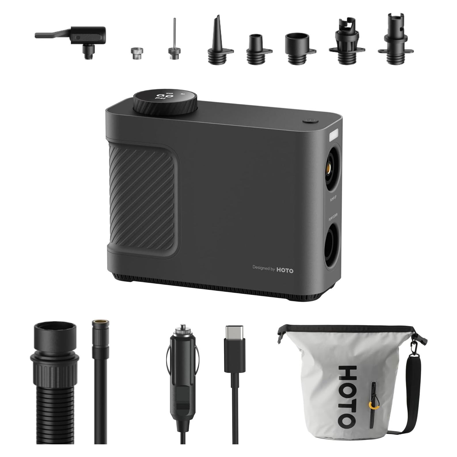 HOTO Bomba de Aire Master Portátil 12V, Inflador Eléctrico 350 L/min