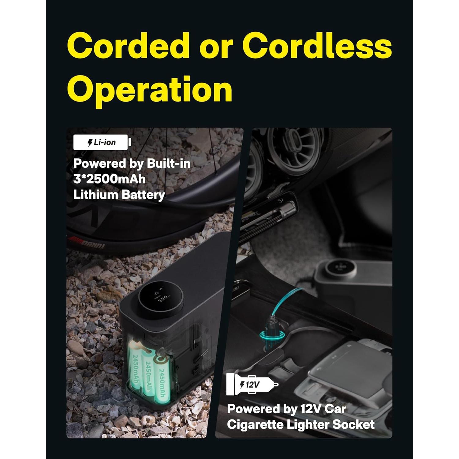 HOTO Bomba de Aire Master Portátil 12V, Inflador Eléctrico 350 L/min