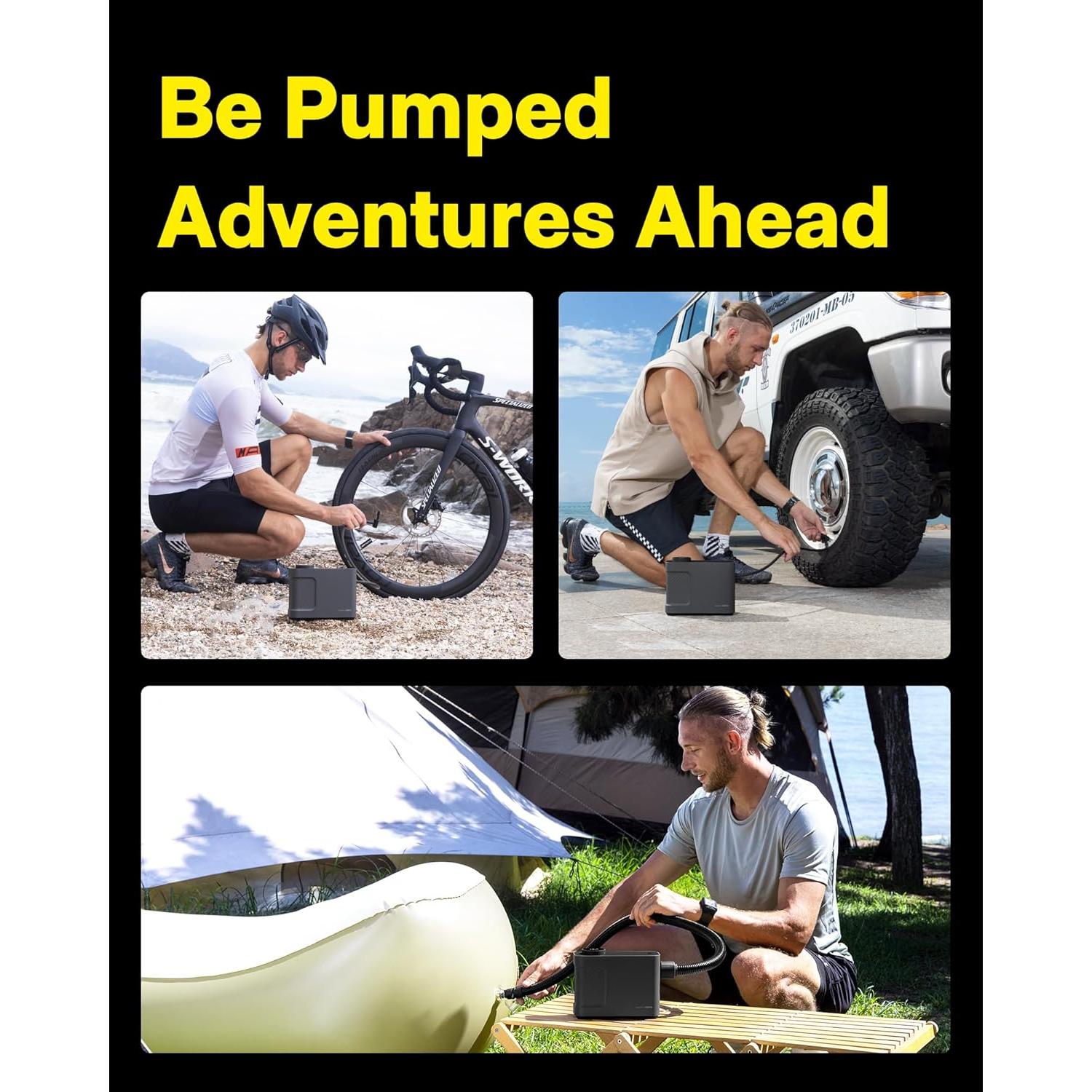 HOTO Bomba de Aire Master Portátil 12V, Inflador Eléctrico 350 L/min