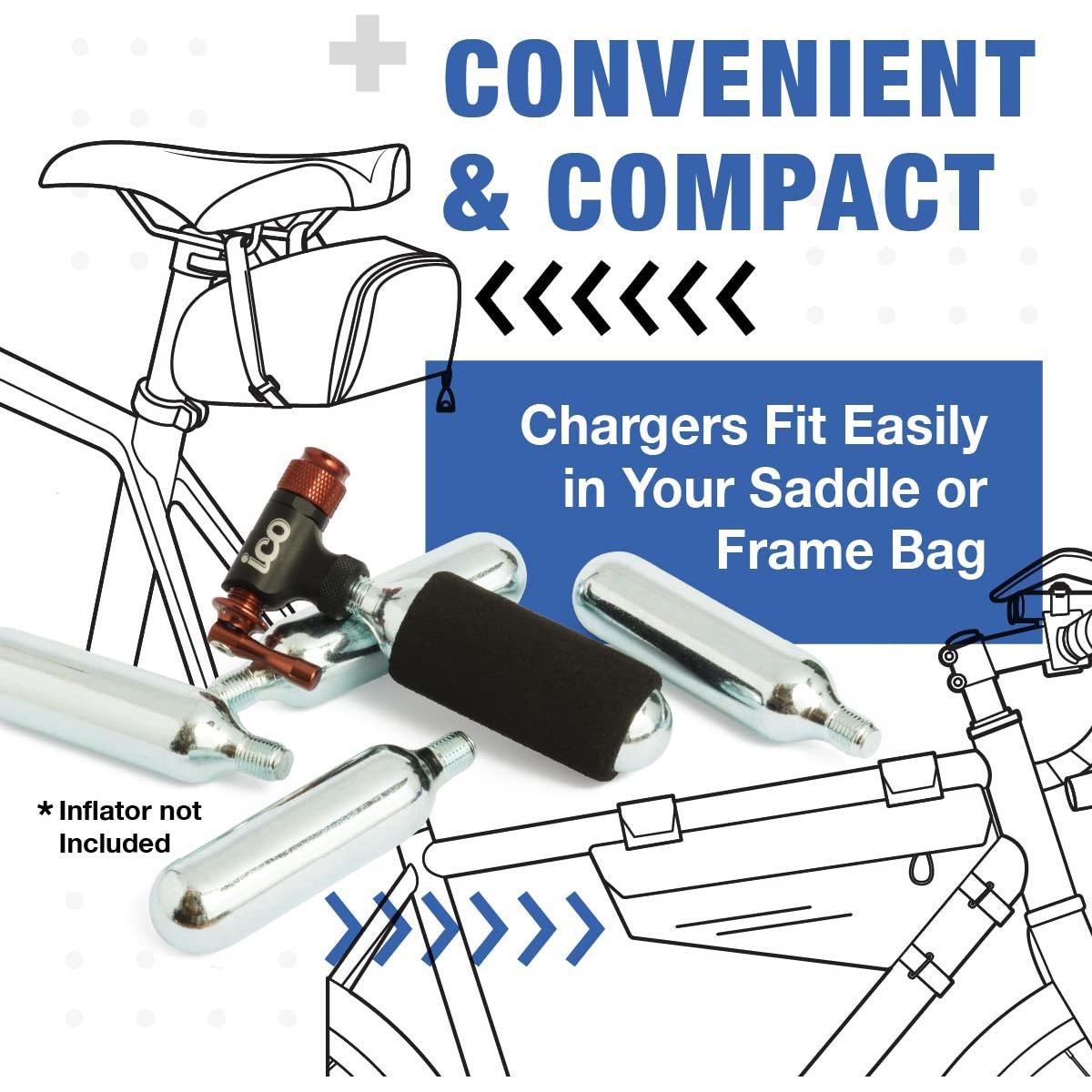 Cartuchos de CO2 ICO 20pcs 16g para Infladores de Bicicleta