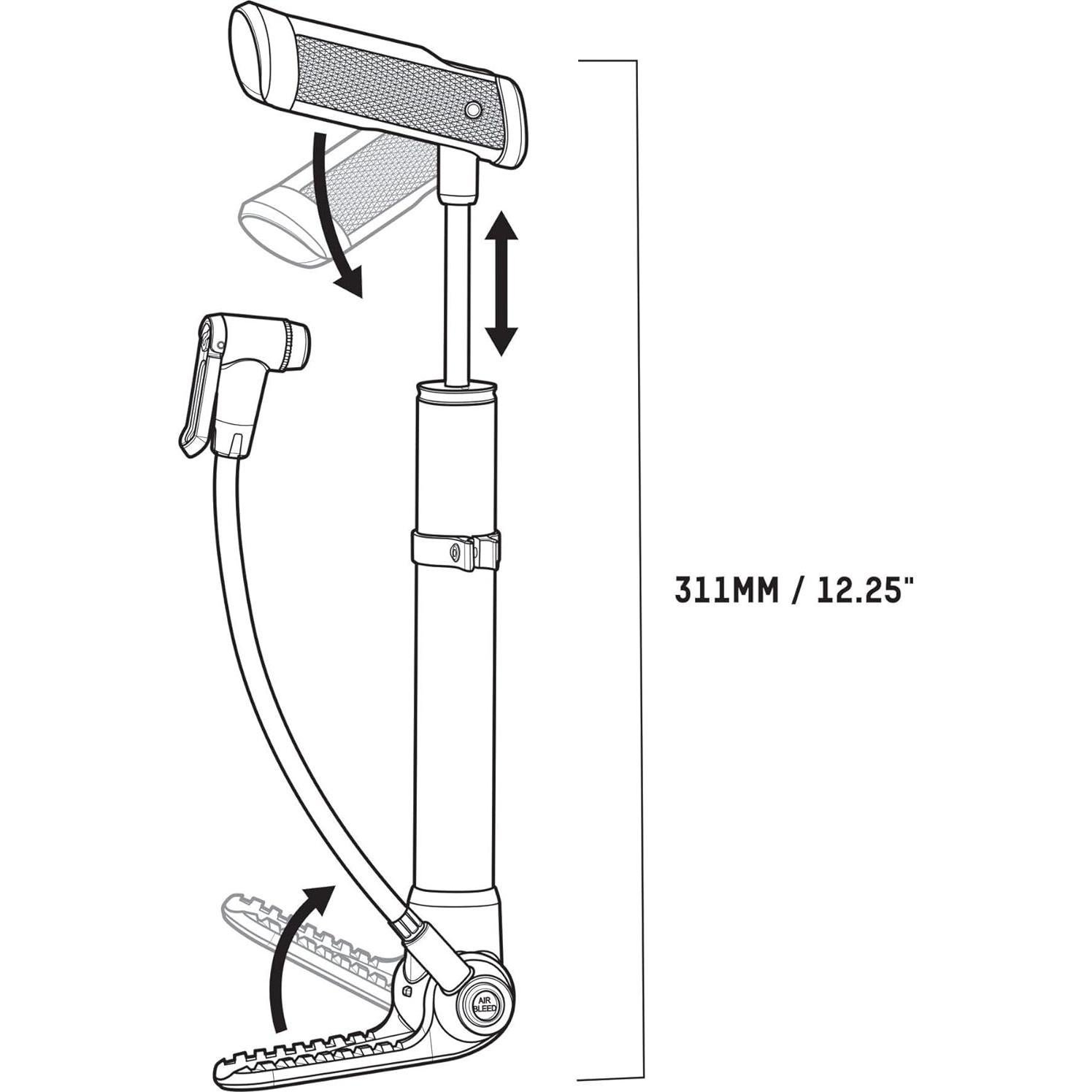 Bomba de Pie Blackburn Mammoth Flip 198g Aluminio 65 PSI