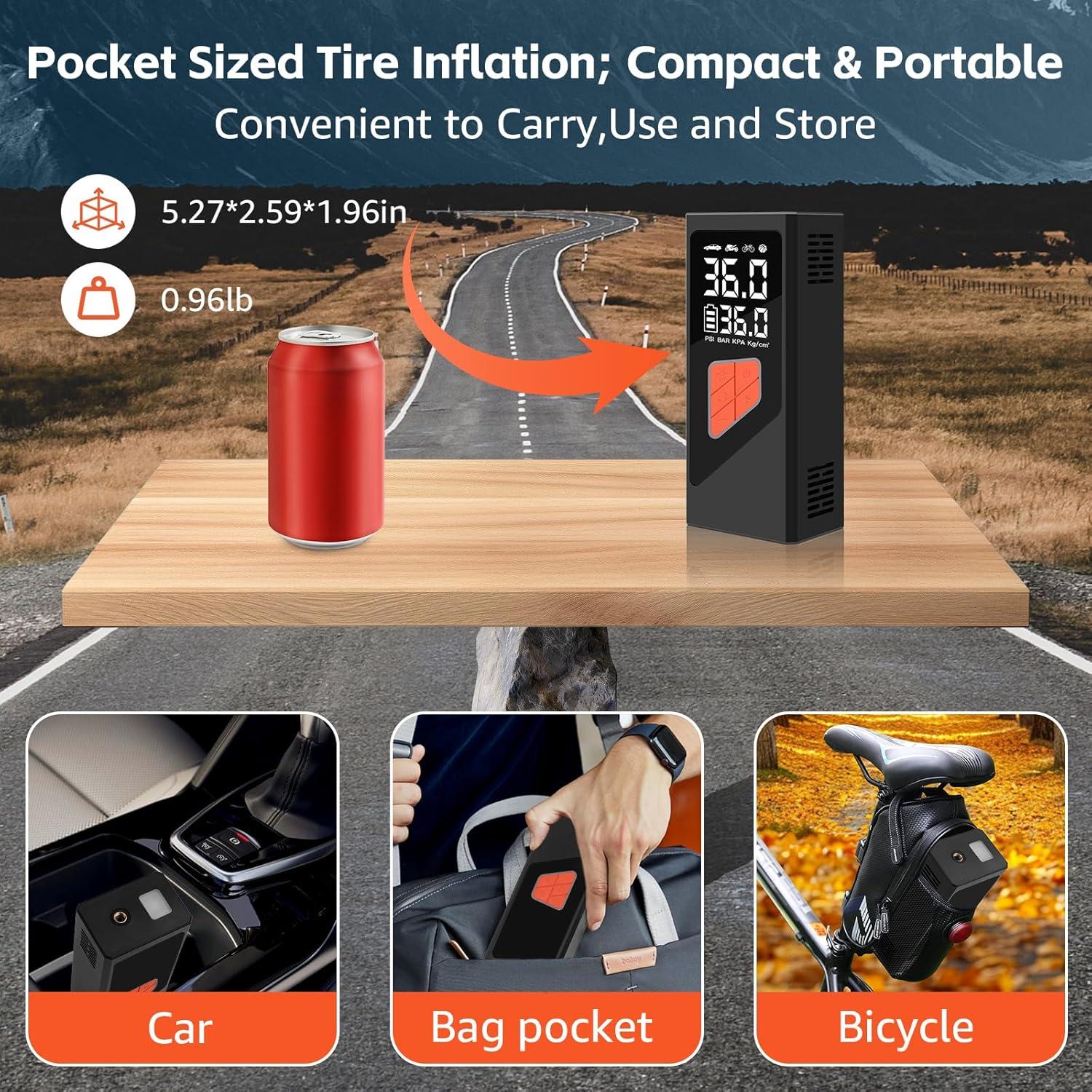 Compresor de Aire Portátil KanYool 150 PSI Bomba Eléctrica 12V