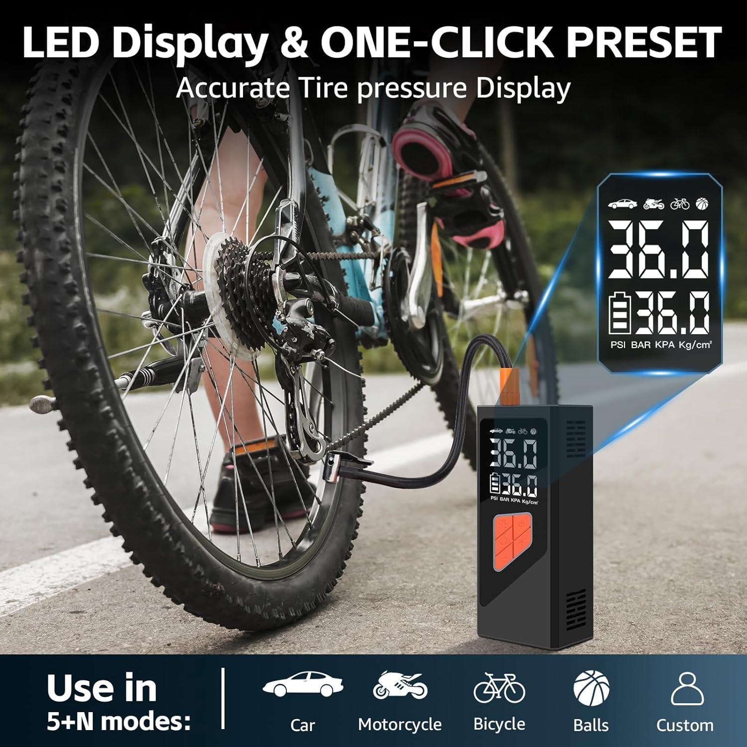 Compresor de Aire Portátil KanYool 150 PSI Bomba Eléctrica 12V