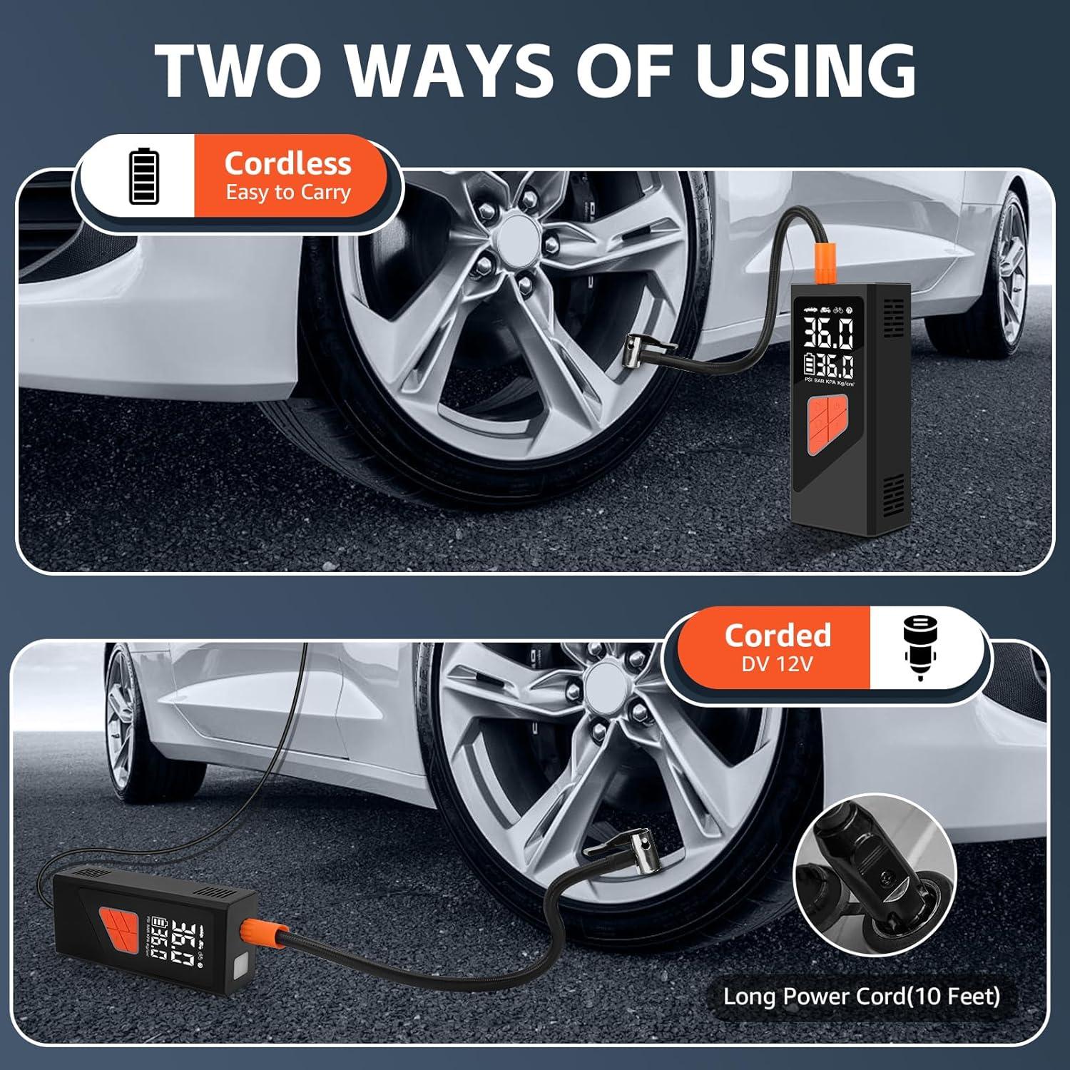 Compresor de Aire Portátil KanYool 150 PSI Bomba Eléctrica 12V