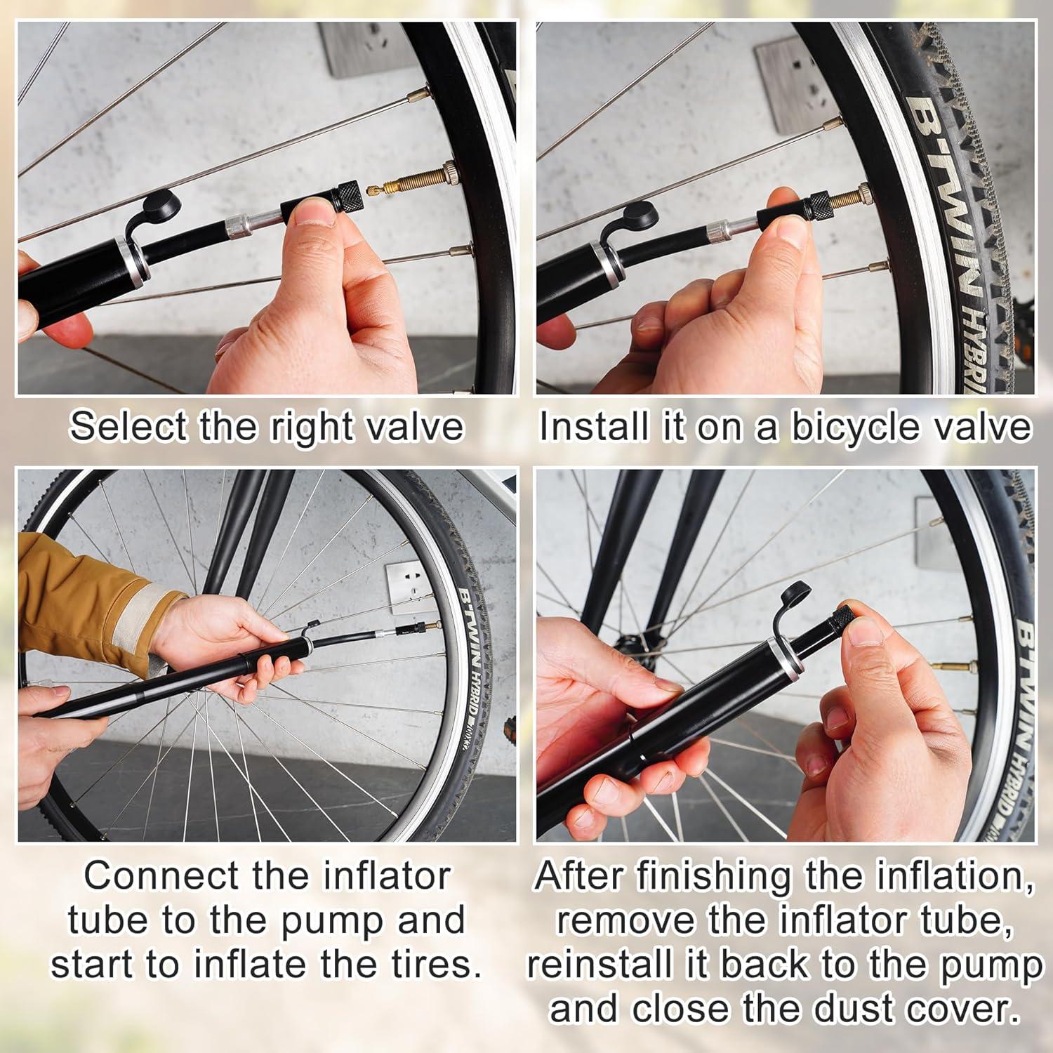 Bomba de Bicicleta RUTU Portátil 120 PSI Aluminio Doble Válvula