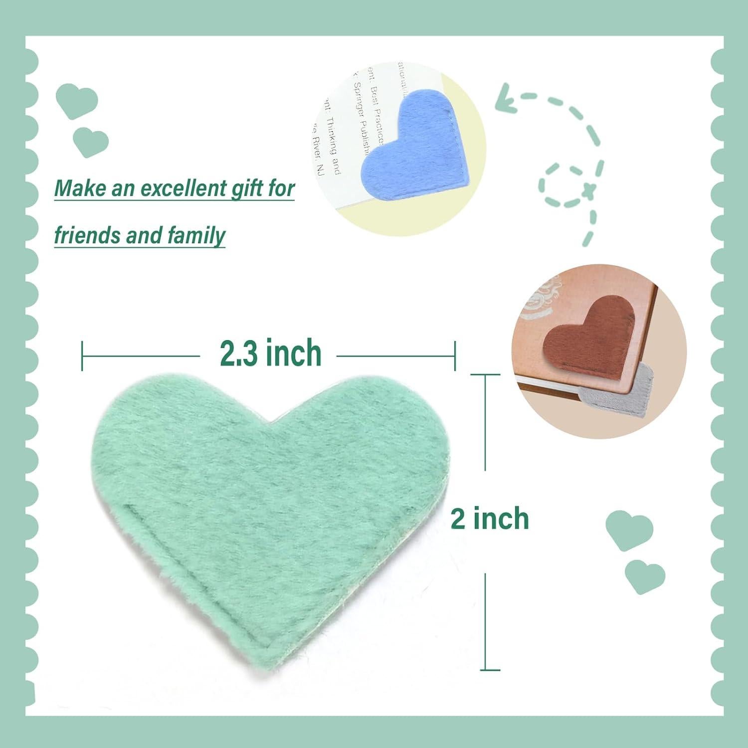 Marcadores de Corazón de Cuero Winjeto 6 Piezas 6x5cm