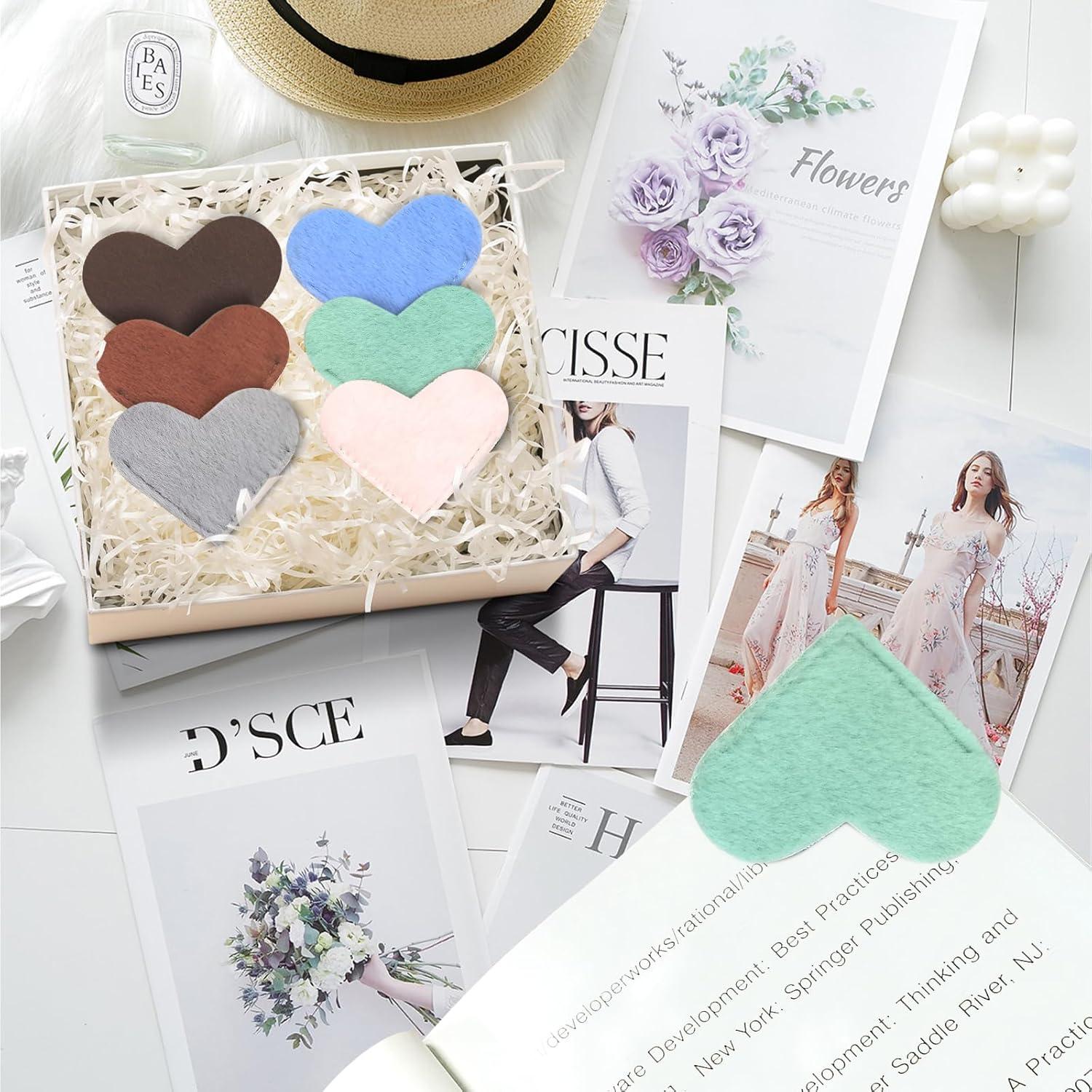 Marcadores de Corazón de Cuero Winjeto 6 Piezas 6x5cm