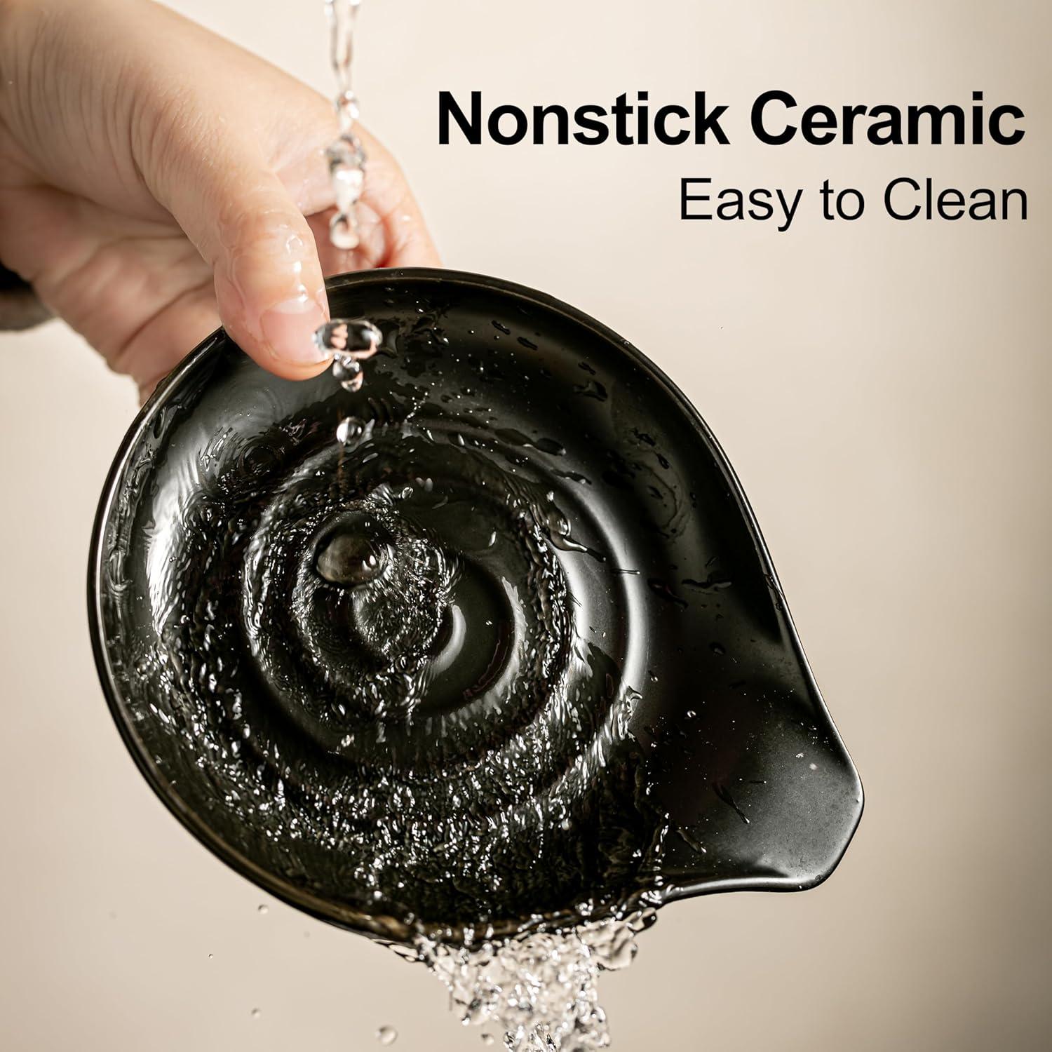 Soporte para cucharas Cormomu de cerámica negra 15.5x12.7cm