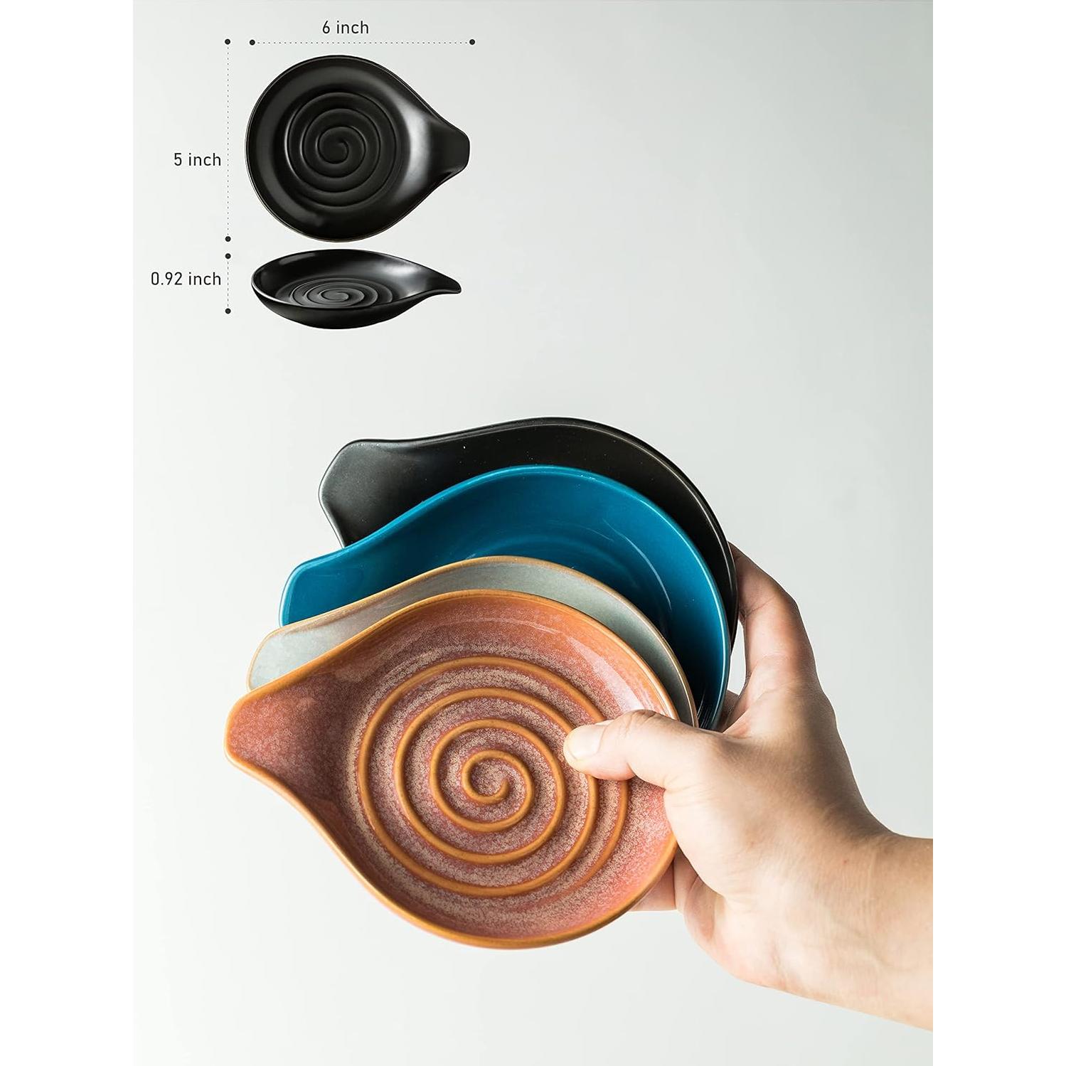 Soporte para cucharas Cormomu de cerámica negra 15.5x12.7cm