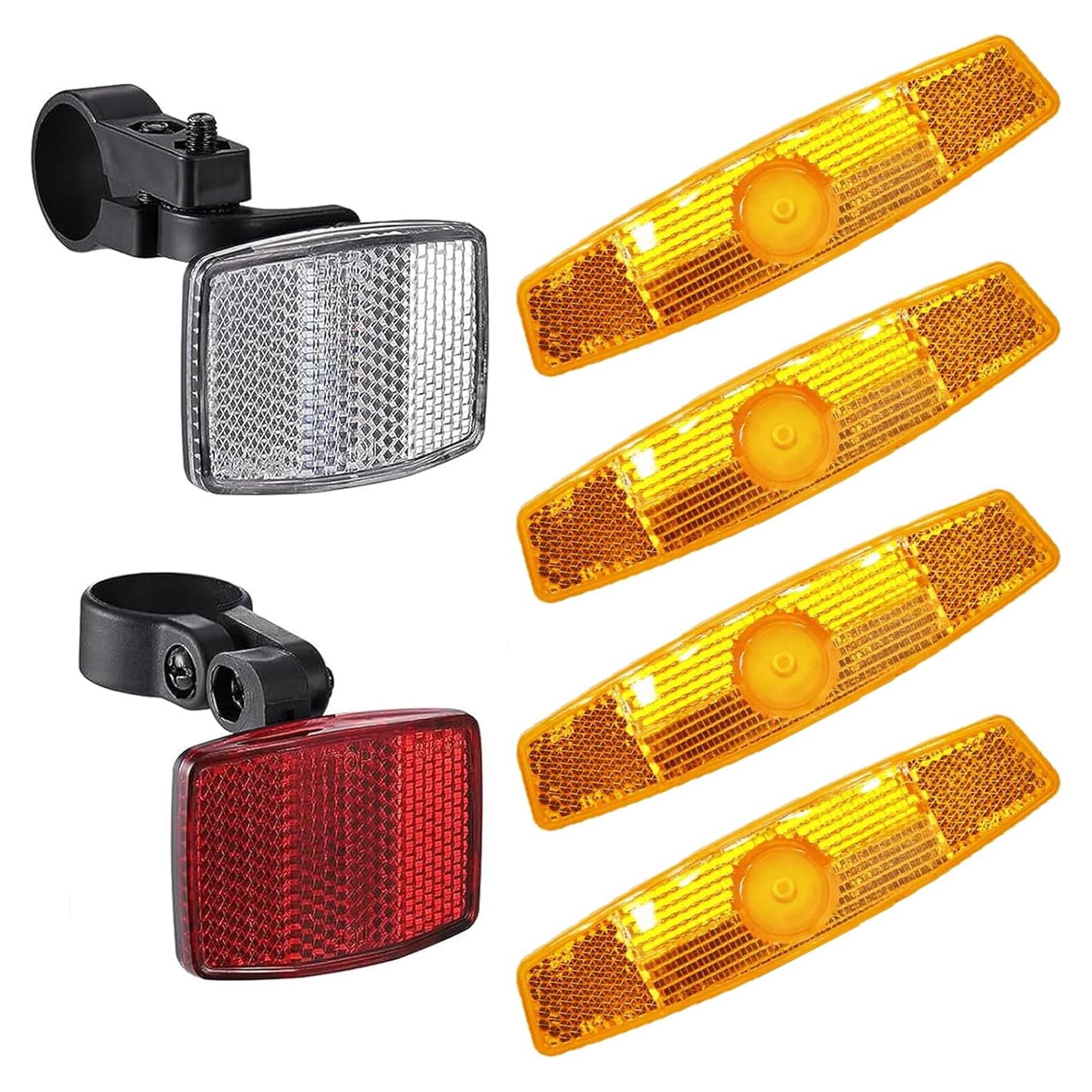 Kit de Reflectores de Bicicleta VICDUEKG 6 Pcs Seguridad Noche