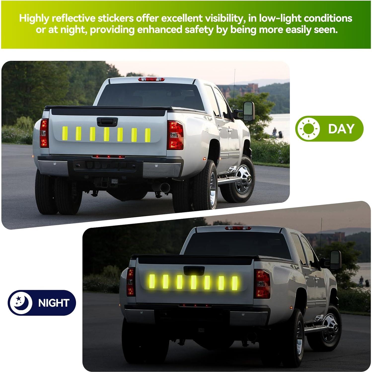 60Pcs Reflective Stickers, Warning Safety Reflective Sticker, for Car, Bike, Helmet, Mailbox, Clothing, Reflective Tape, Reflectors(Yellow+Orange+Red)