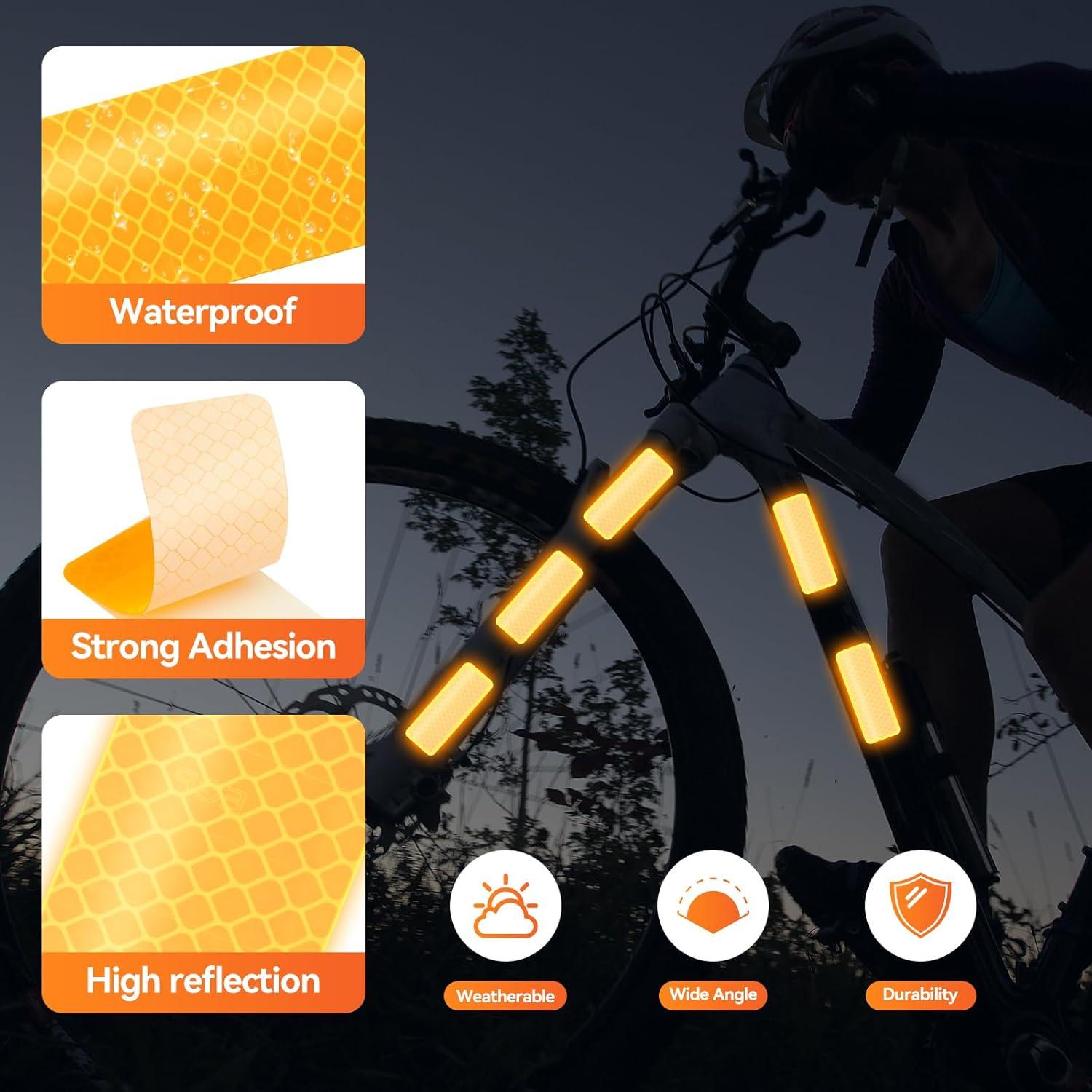 60Pcs Reflective Stickers, Warning Safety Reflective Sticker, for Car, Bike, Helmet, Mailbox, Clothing, Reflective Tape, Reflectors(Yellow+Orange+Red)