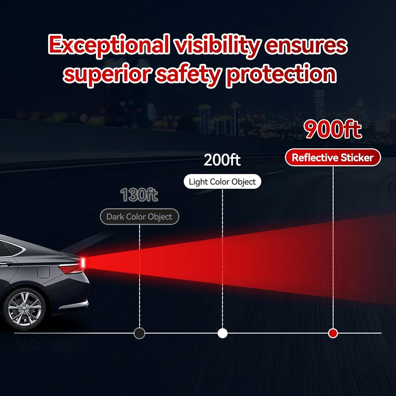 60Pcs Reflective Stickers, Warning Safety Reflective Sticker, for Car, Bike, Helmet, Mailbox, Clothing, Reflective Tape, Reflectors(Yellow+Orange+Red)