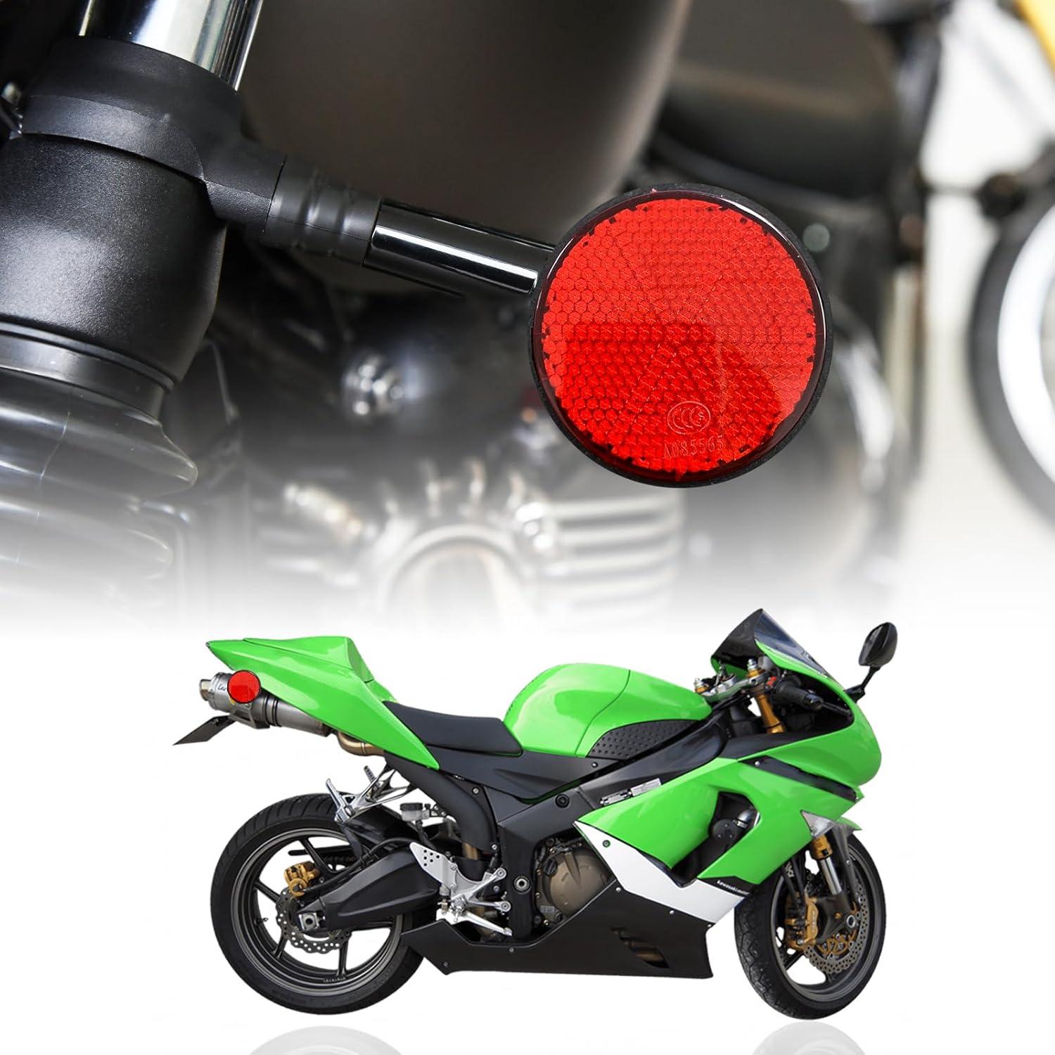 2 Reflectores de Motocicleta Dickno Rojo Redondo 5.6 cm