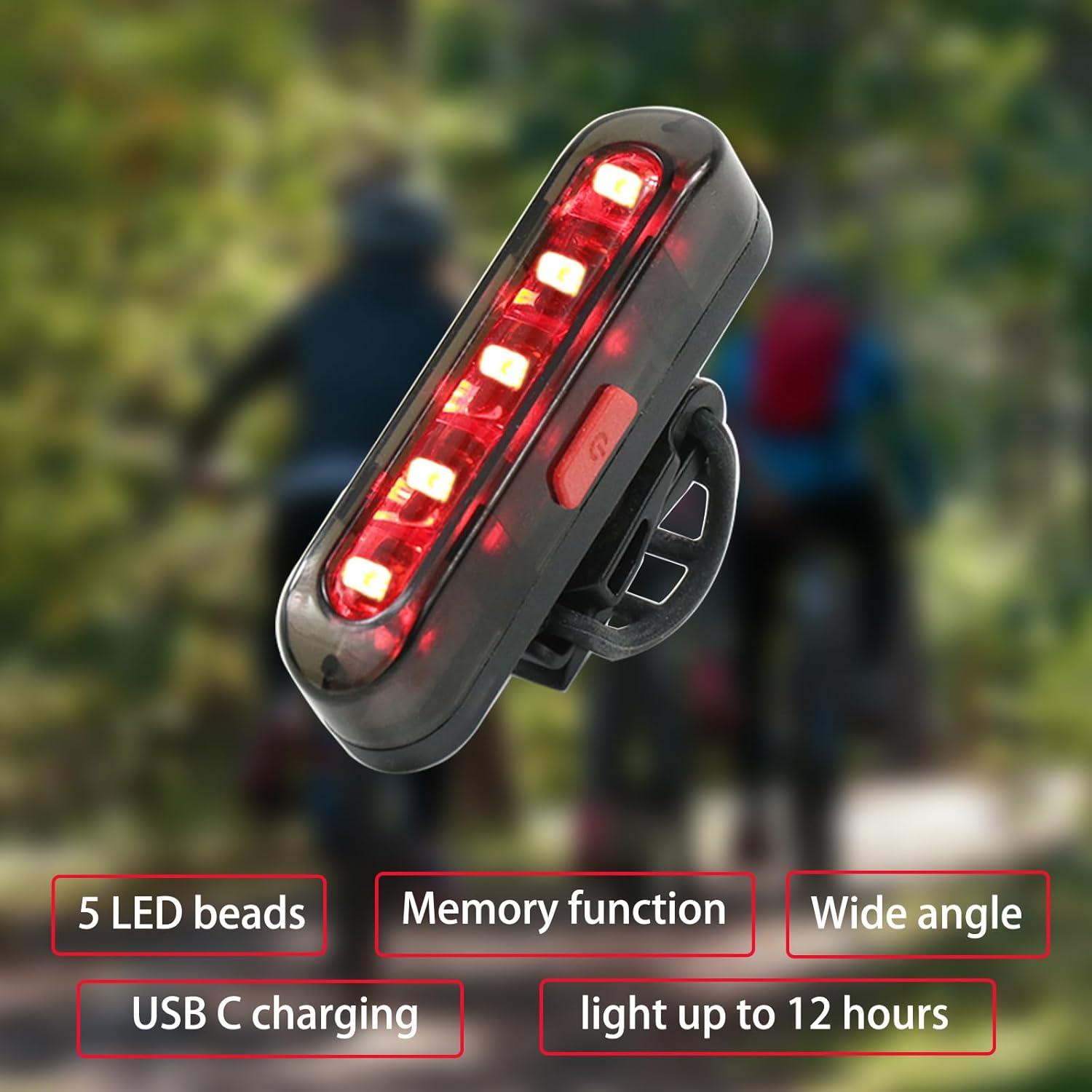Luz Trasera de Bicicleta Hilngav Z6 Recargable USB-C 6 Pack