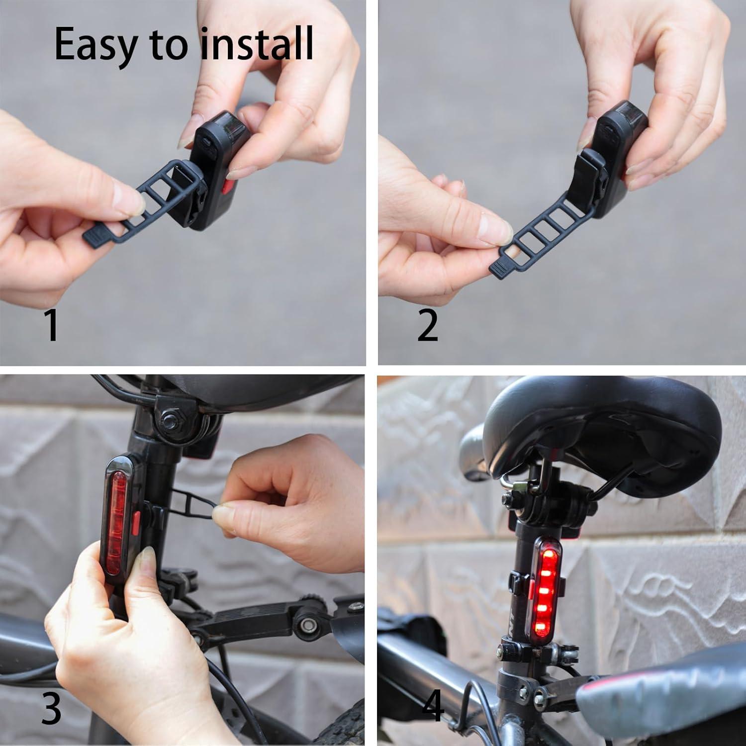 Luz Trasera de Bicicleta Hilngav Z6 Recargable USB-C 6 Pack