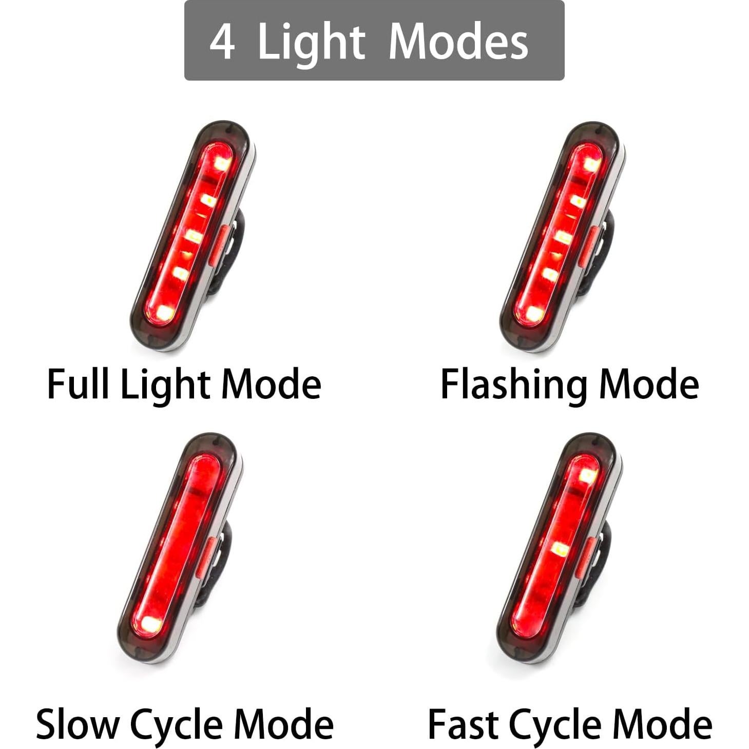 Luz Trasera de Bicicleta Hilngav Z6 Recargable USB-C 6 Pack