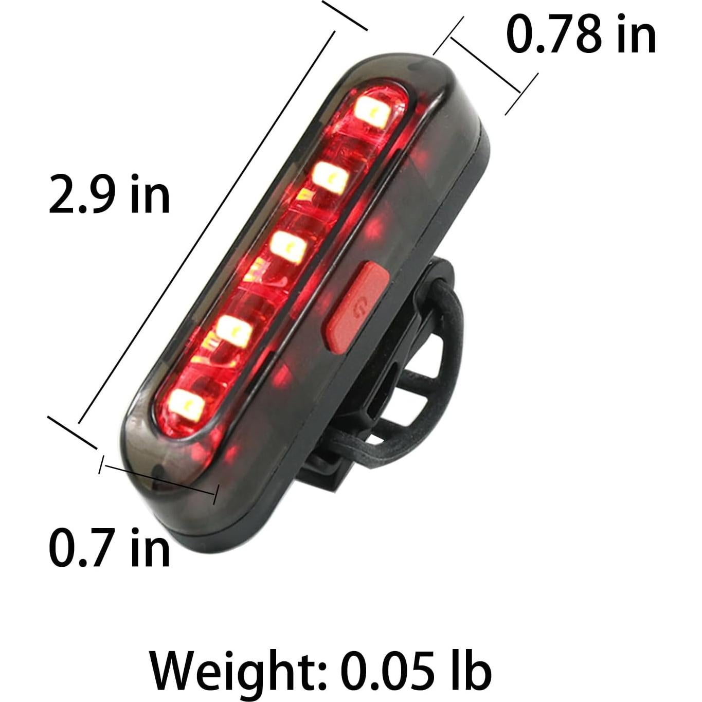 Luz Trasera de Bicicleta Hilngav Z6 Recargable USB-C 6 Pack
