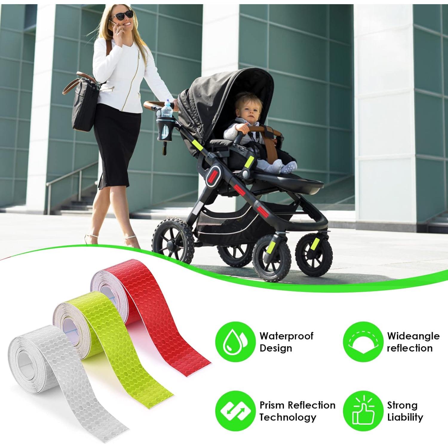 3 Rollos de Cinta Reflectante Impermeable Abeillo 2.5cm x 3m