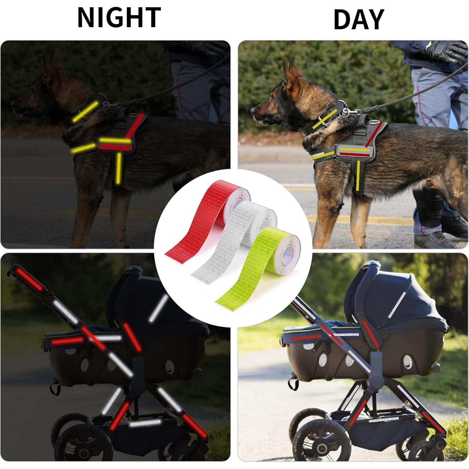 3 Rollos de Cinta Reflectante Impermeable Abeillo 2.5cm x 3m