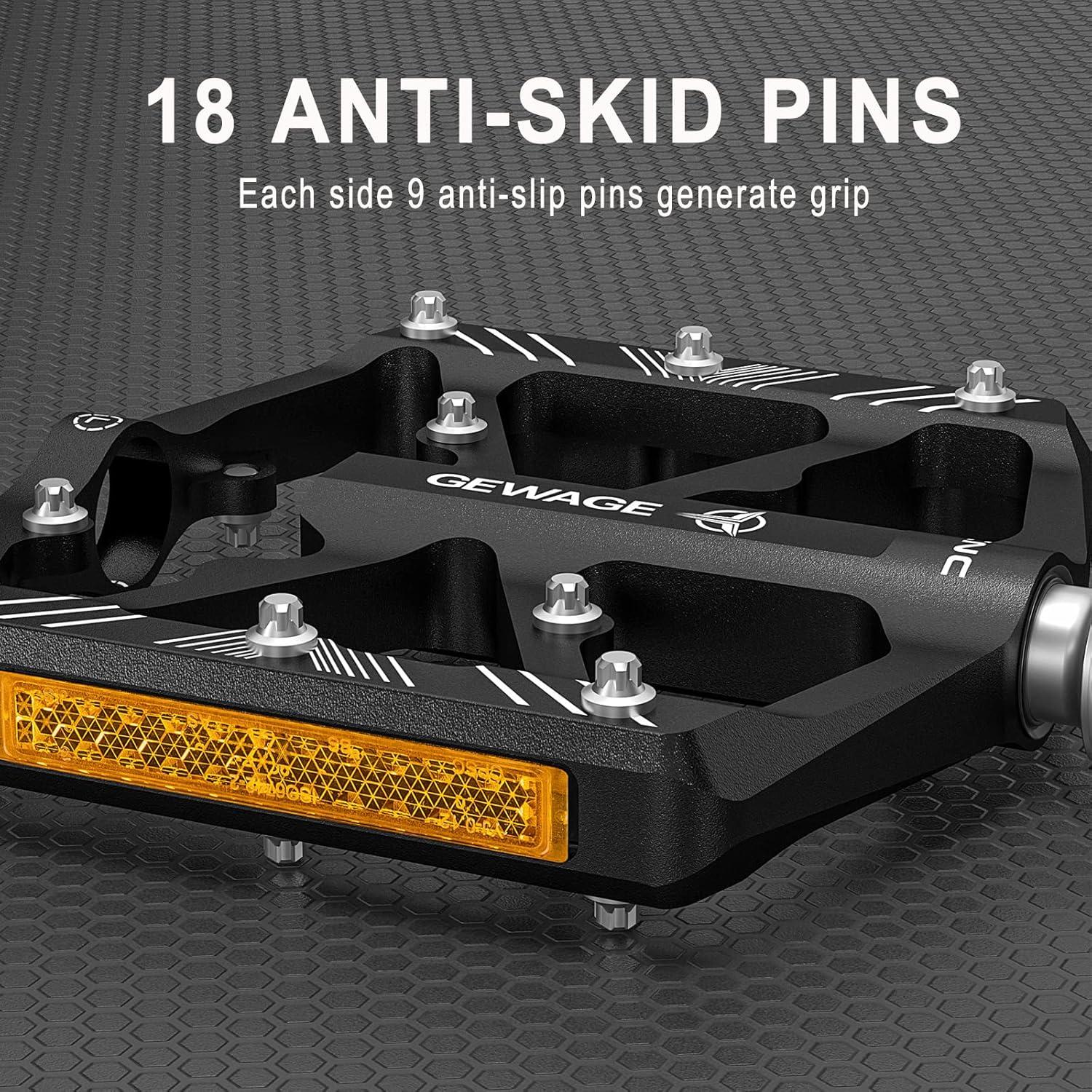 Pedales de Bicicleta GEWAGE M - Plataforma Ancha con Reflectores