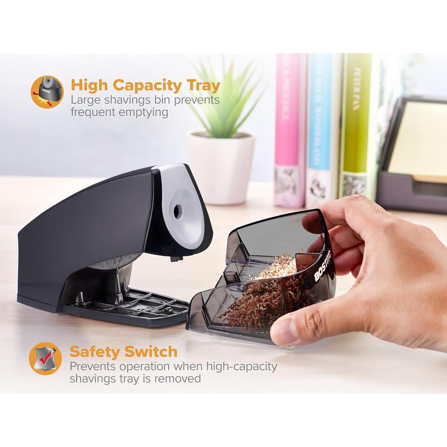 Afilador Eléctrico de Lápices Bostitch Office Negro 380g