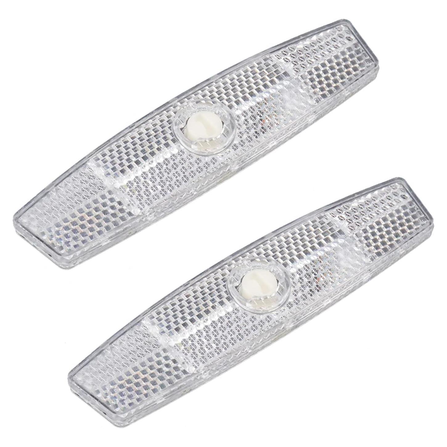 Paquete de 2 Reflectores de Rueda de Bicicleta FarBoat 11.43 cm Blanco