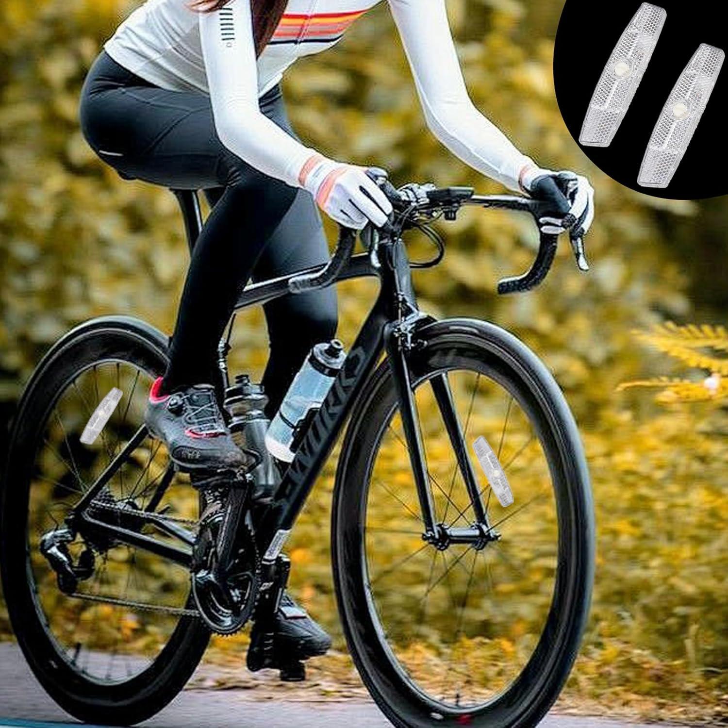 Paquete de 2 Reflectores de Rueda de Bicicleta FarBoat 11.43 cm Blanco