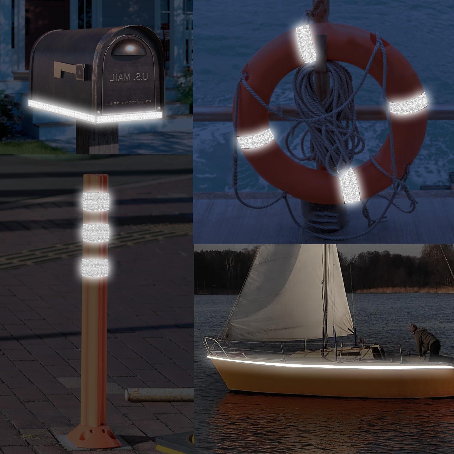 Cinta Reflectante WENFUMUSIC 5cm x 12.2m Blanca Impermeable