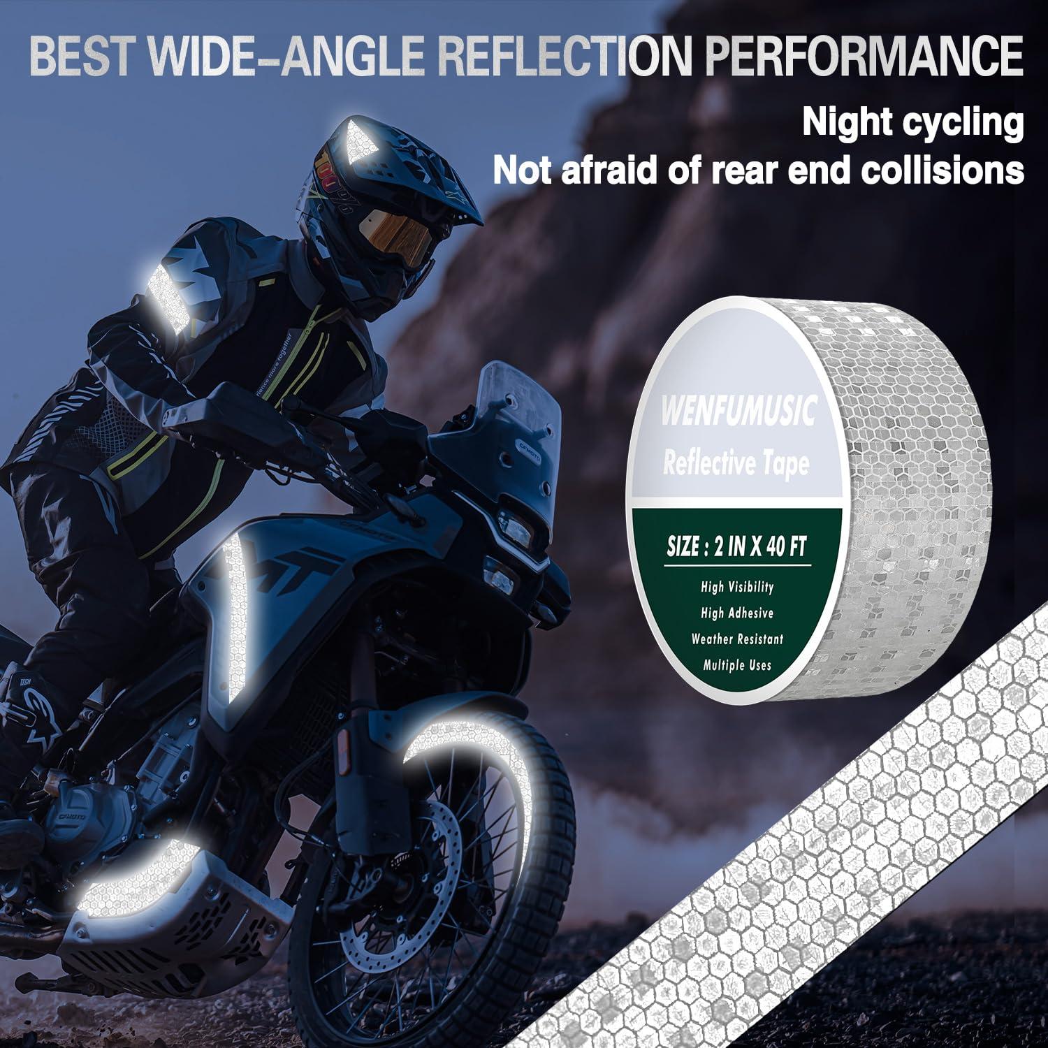 Cinta Reflectante WENFUMUSIC 5cm x 12.2m Blanca Impermeable