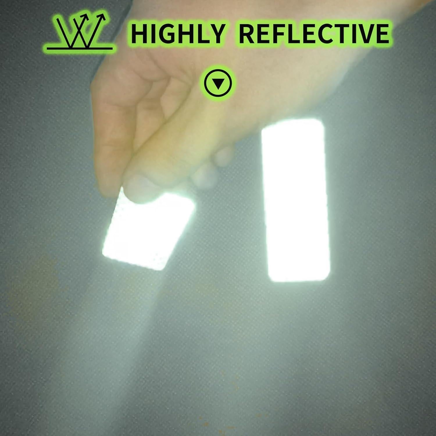 20 Calcomanías Reflectantes 3M DG3 Blancas 8x3 cm para Seguridad