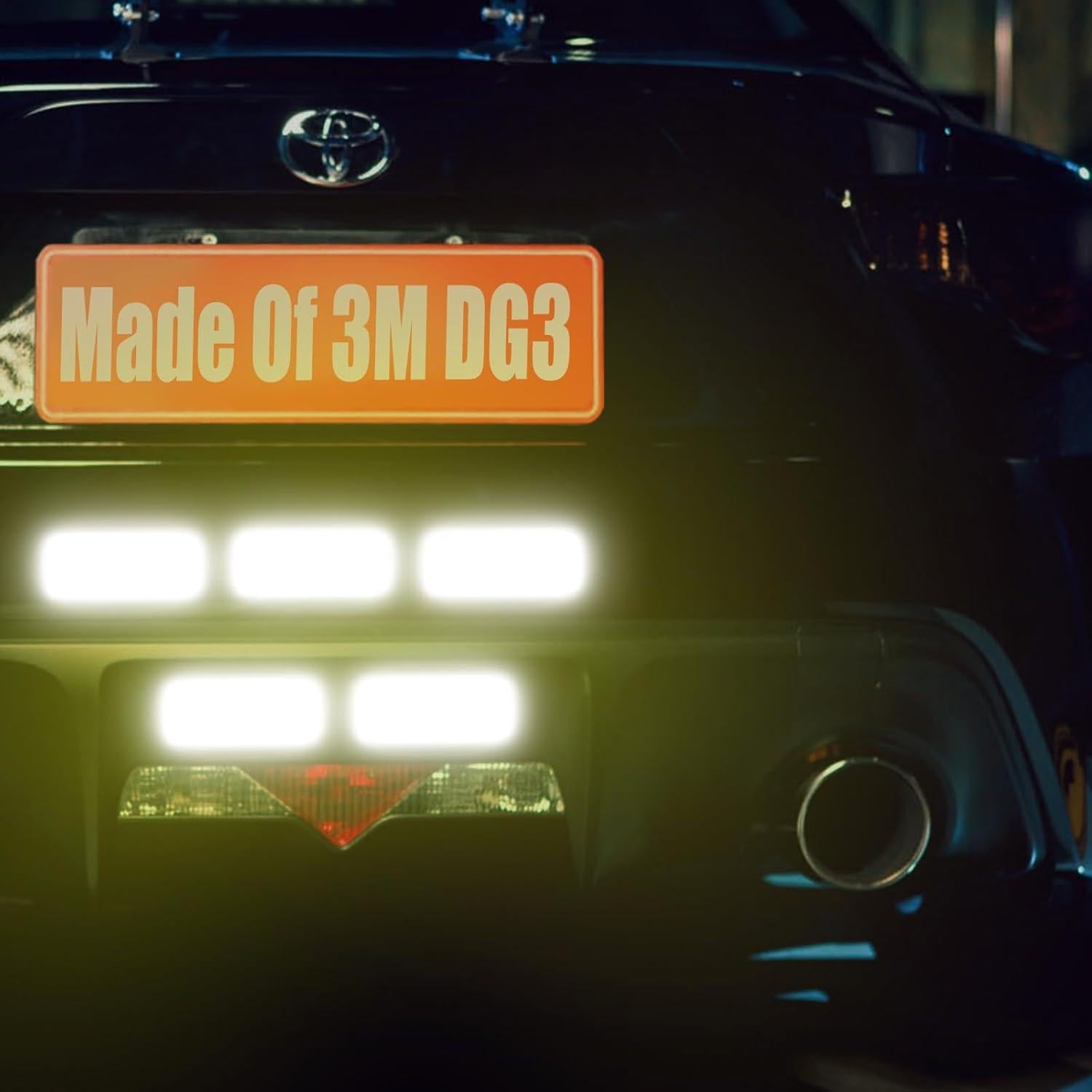 20 Calcomanías Reflectantes 3M DG3 Blancas 8x3 cm para Seguridad